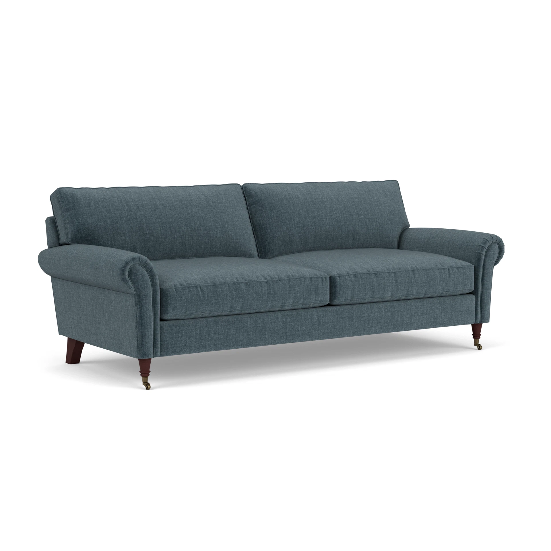 Osbourne 4 Seater Sofa in Eco Chenille - Teal with Light legs