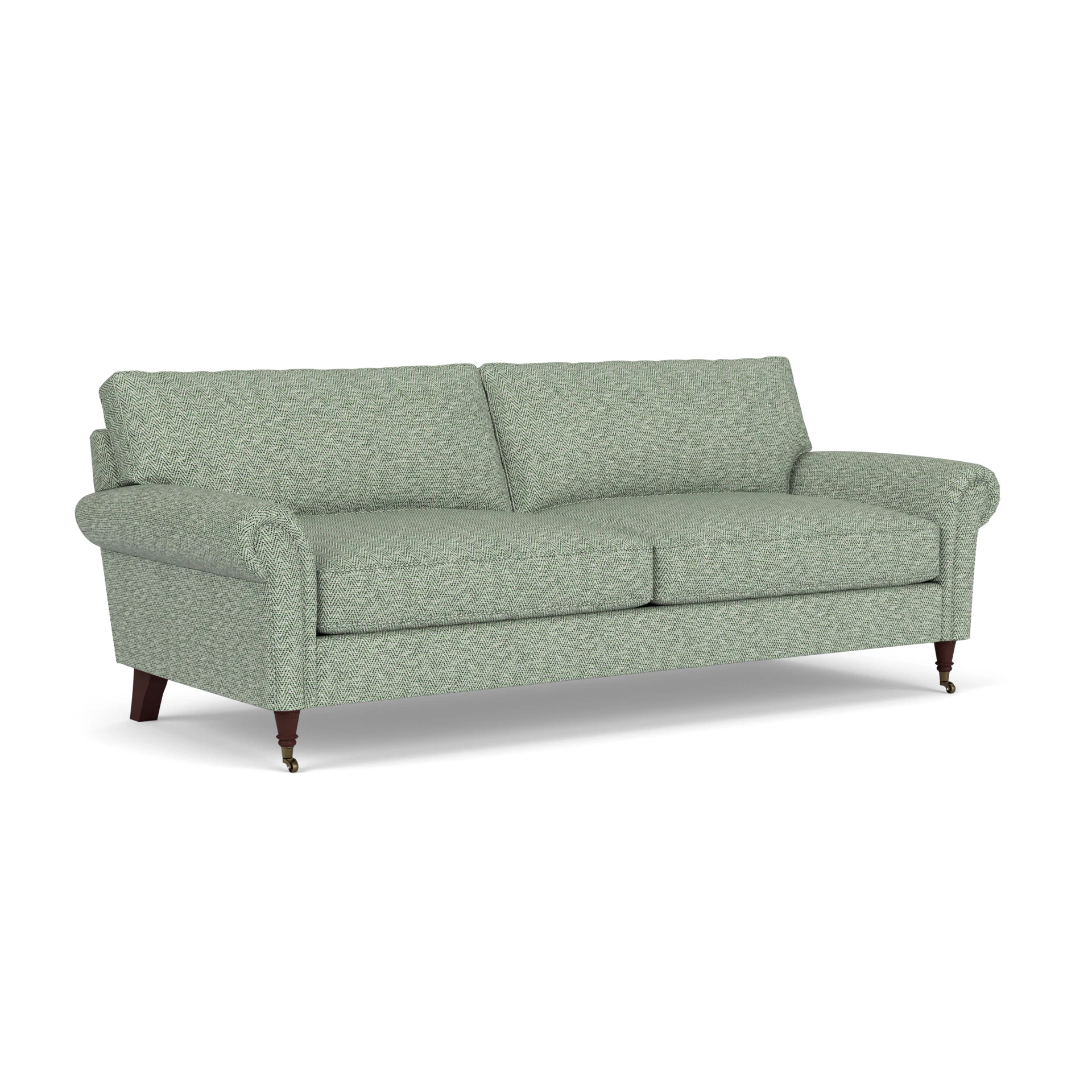 Osbourne 4 Seater Sofa in Herringbone Weave - Lake with Light legs