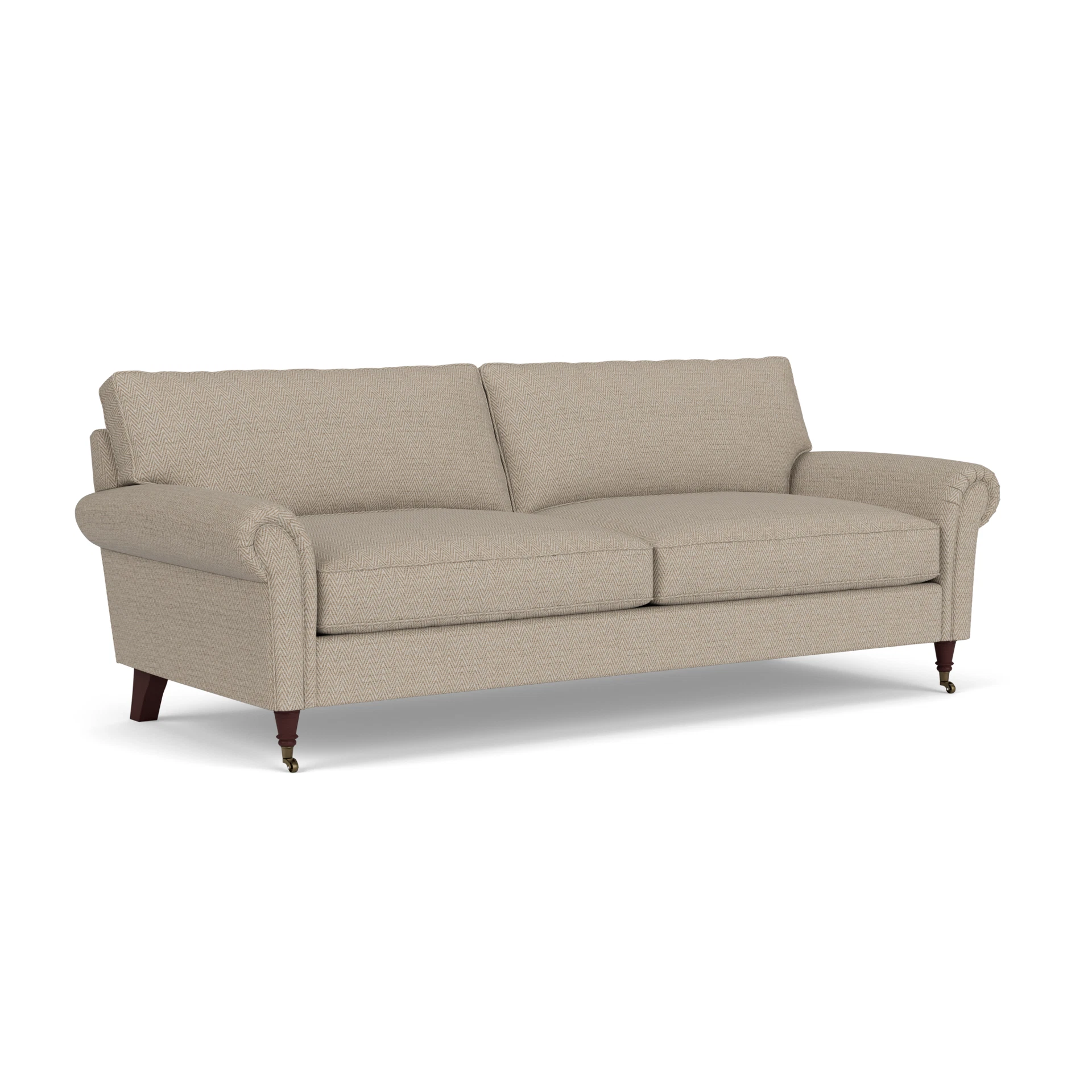 Osbourne 4 Seater Sofa in Herringbone Weave - Natural with Light legs