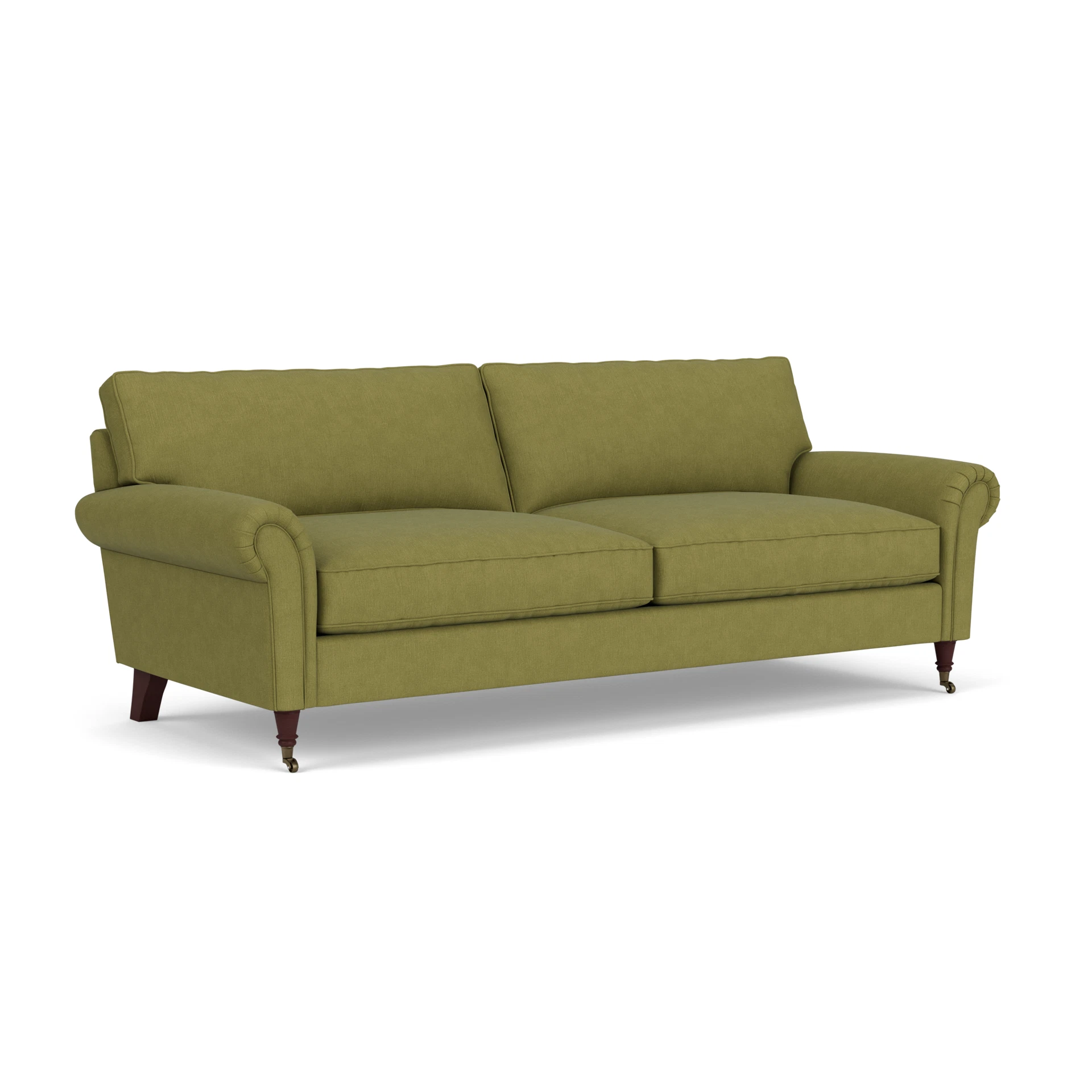 Osbourne 4 Seater Sofa in House Linen Mix - Apple with Light legs