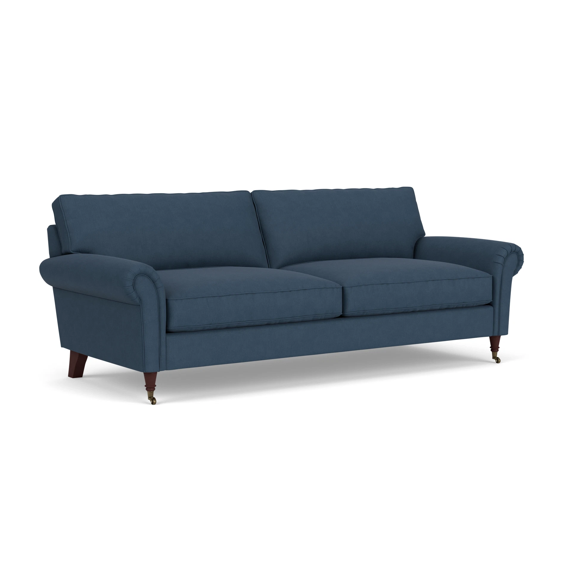 Osbourne 4 Seater Sofa in House Linen Mix - Indigo with Light legs