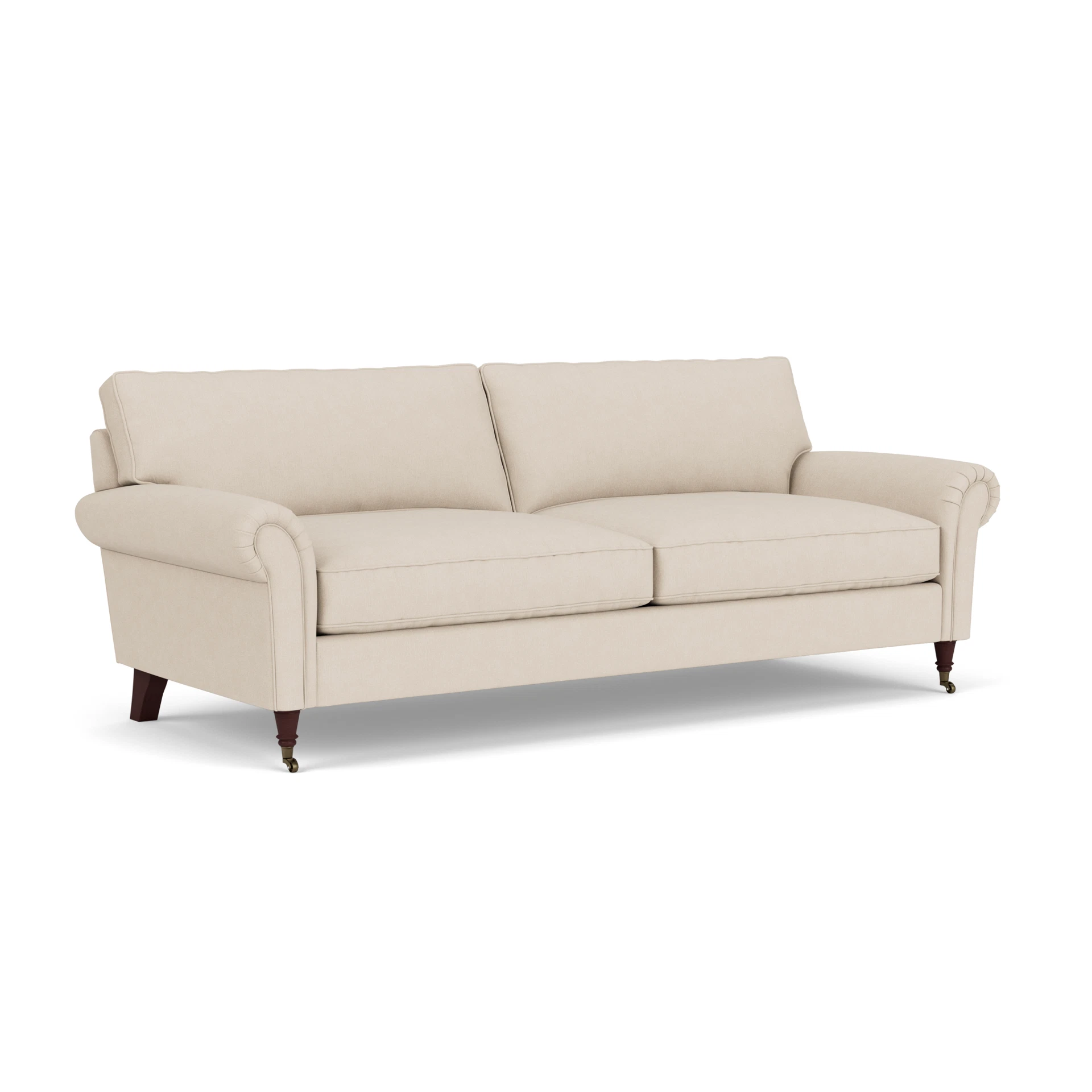 Osbourne 4 Seater Sofa in House Linen Mix - Lily White with Light legs