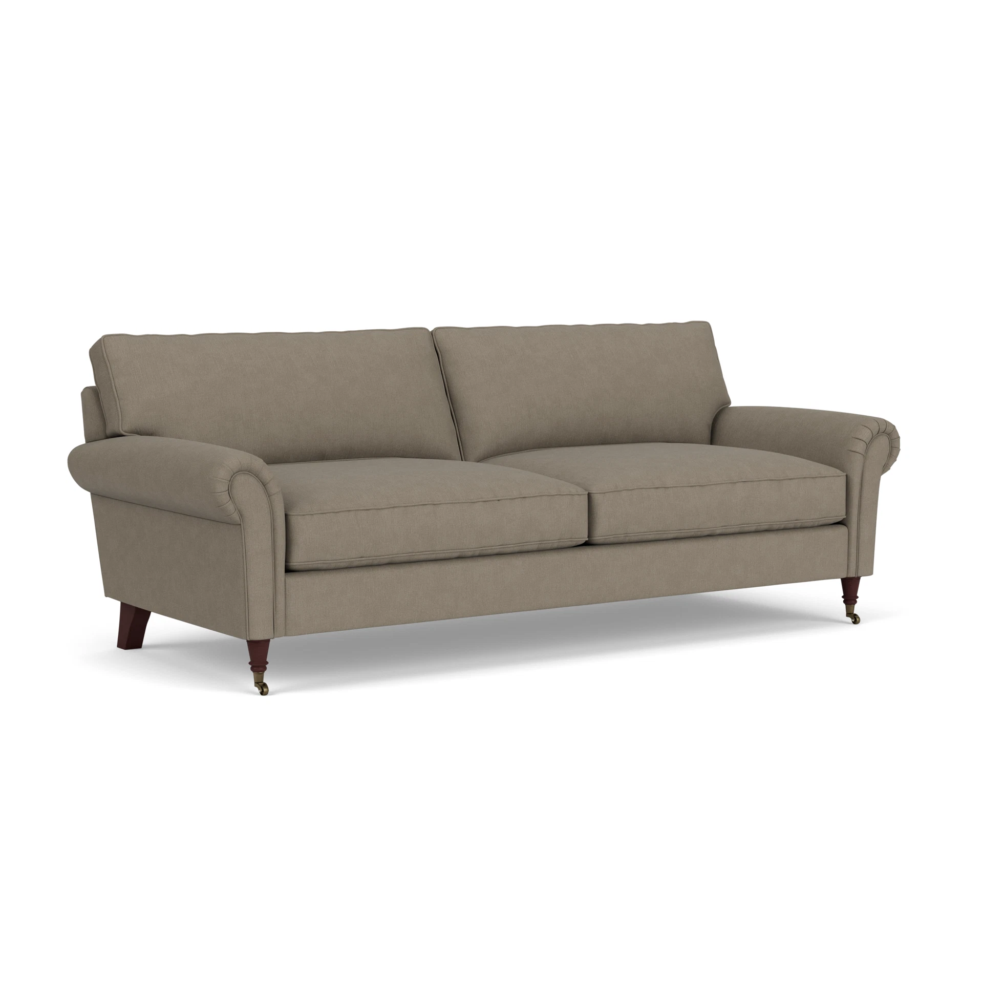 Osbourne 4 Seater Sofa in House Linen Mix - Mid Grey with Light legs