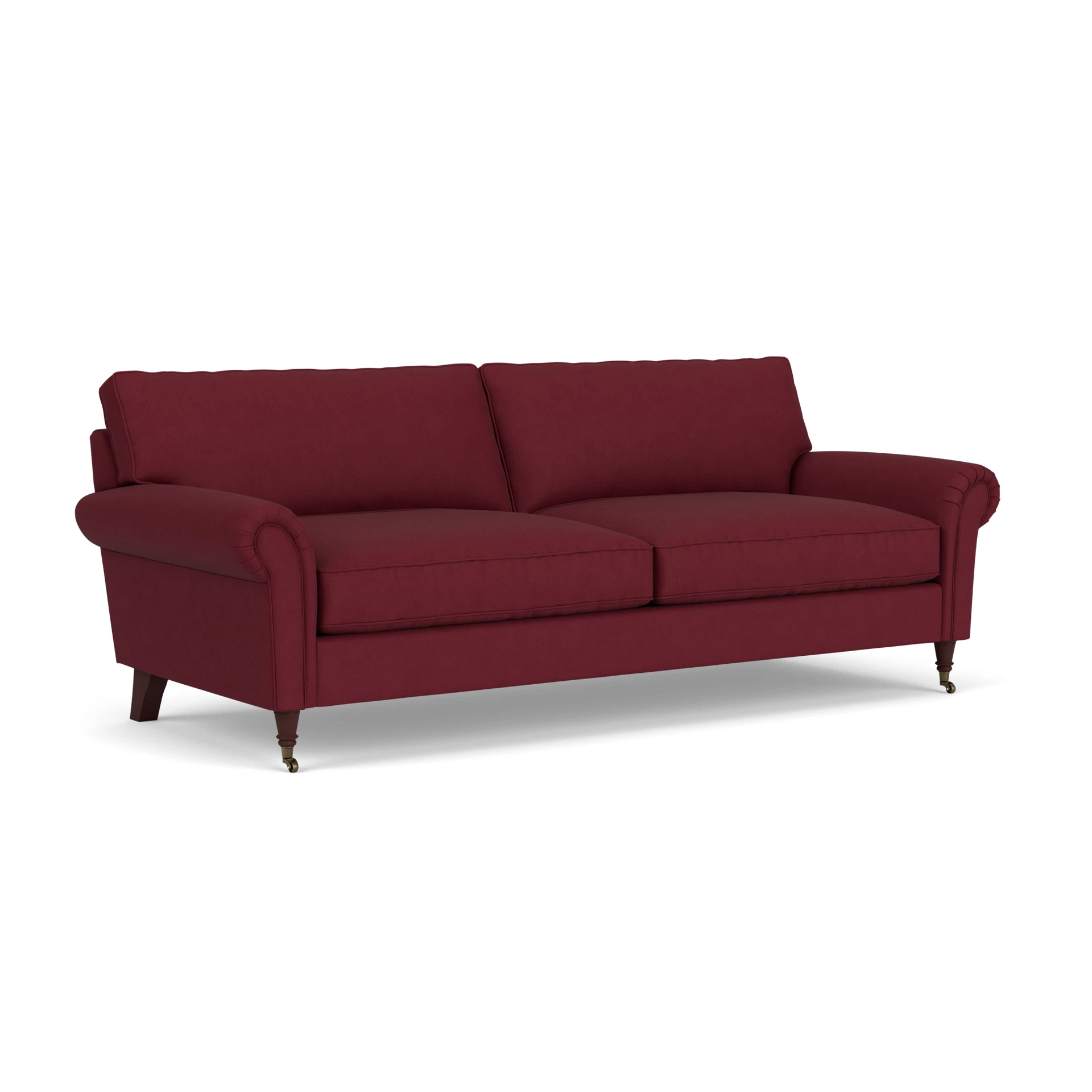 Osbourne 4 Seater Sofa in House Linen Mix - Rosehip with Light legs