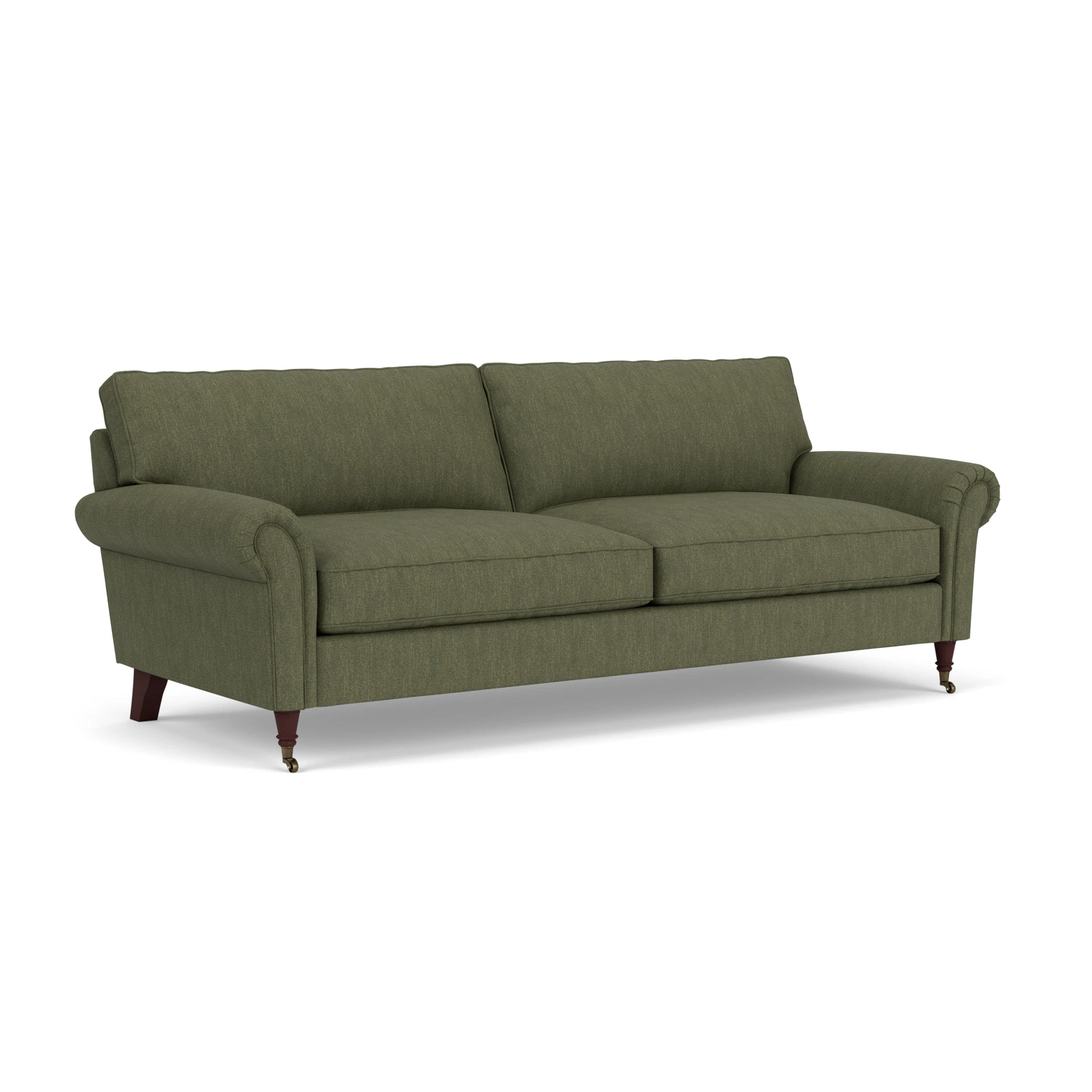 Osbourne 4 Seater Sofa in Luxury Italian Linen - Fern with Light legs