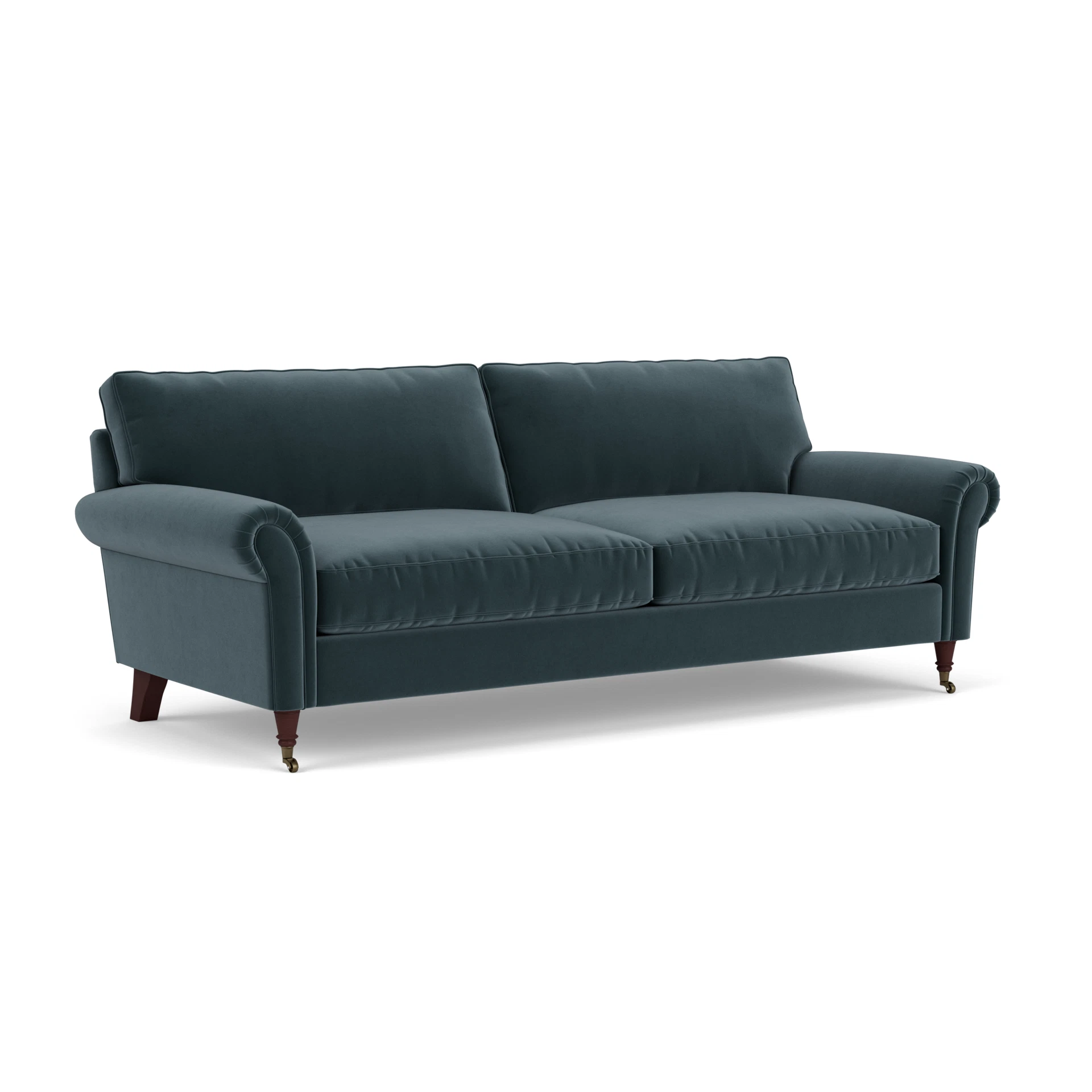 Osbourne 4 Seater Sofa in Matt Velvet - Night Sky with Light legs