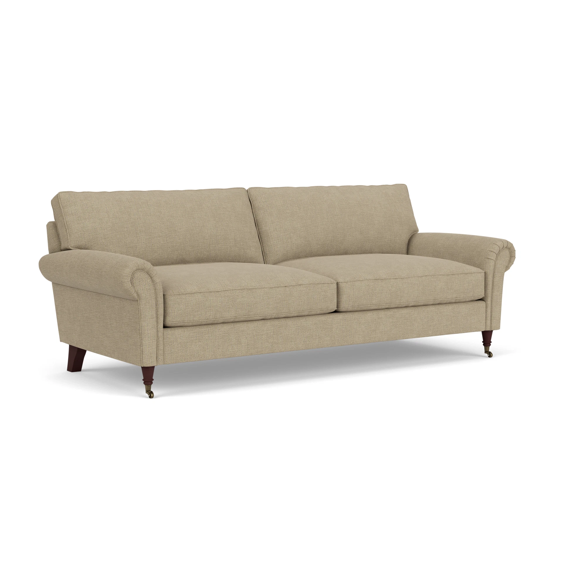 Osbourne 4 Seater Sofa in Rustic Weave - Apple with Light legs