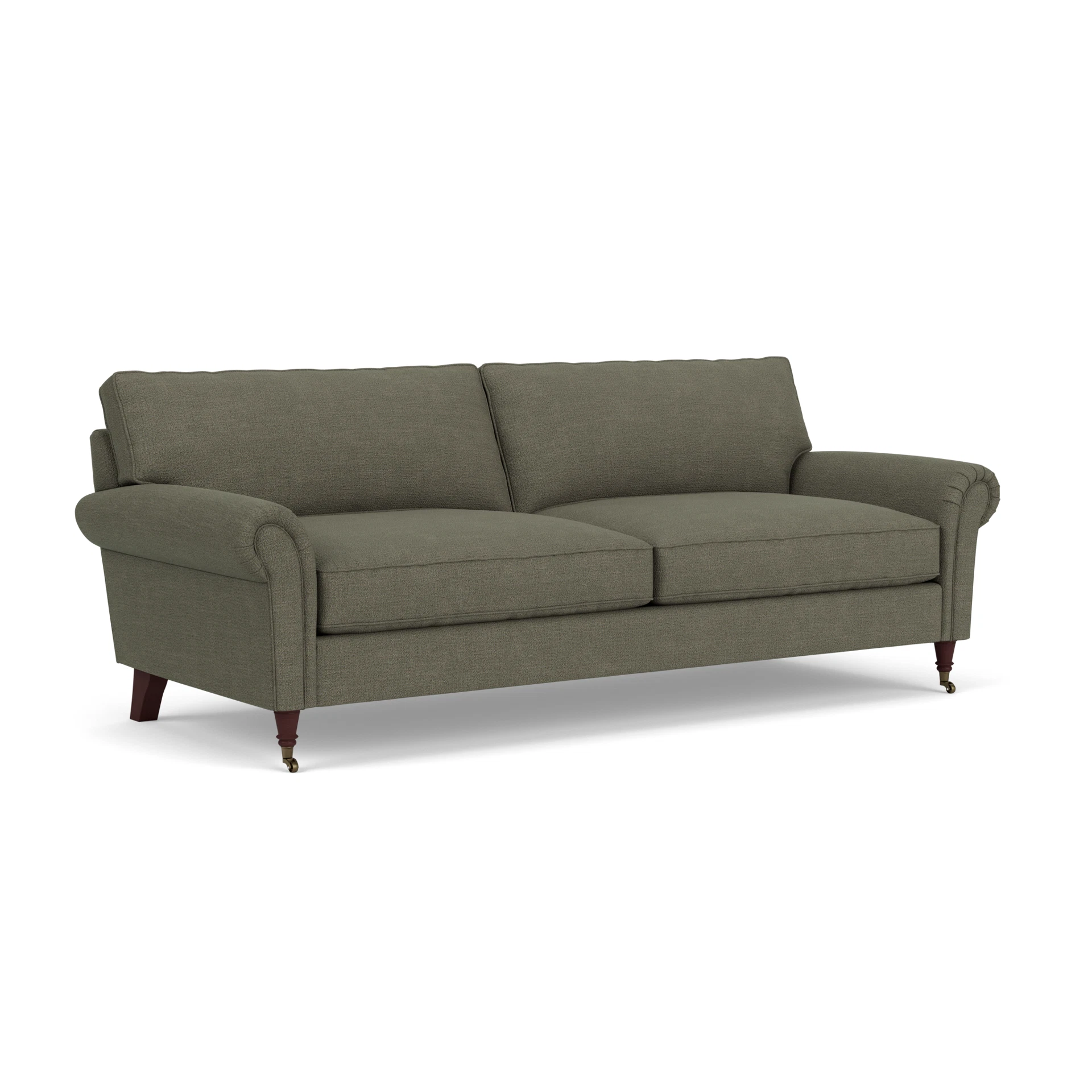 Osbourne 4 Seater Sofa in Rustic Weave - Deep Forest with Light legs