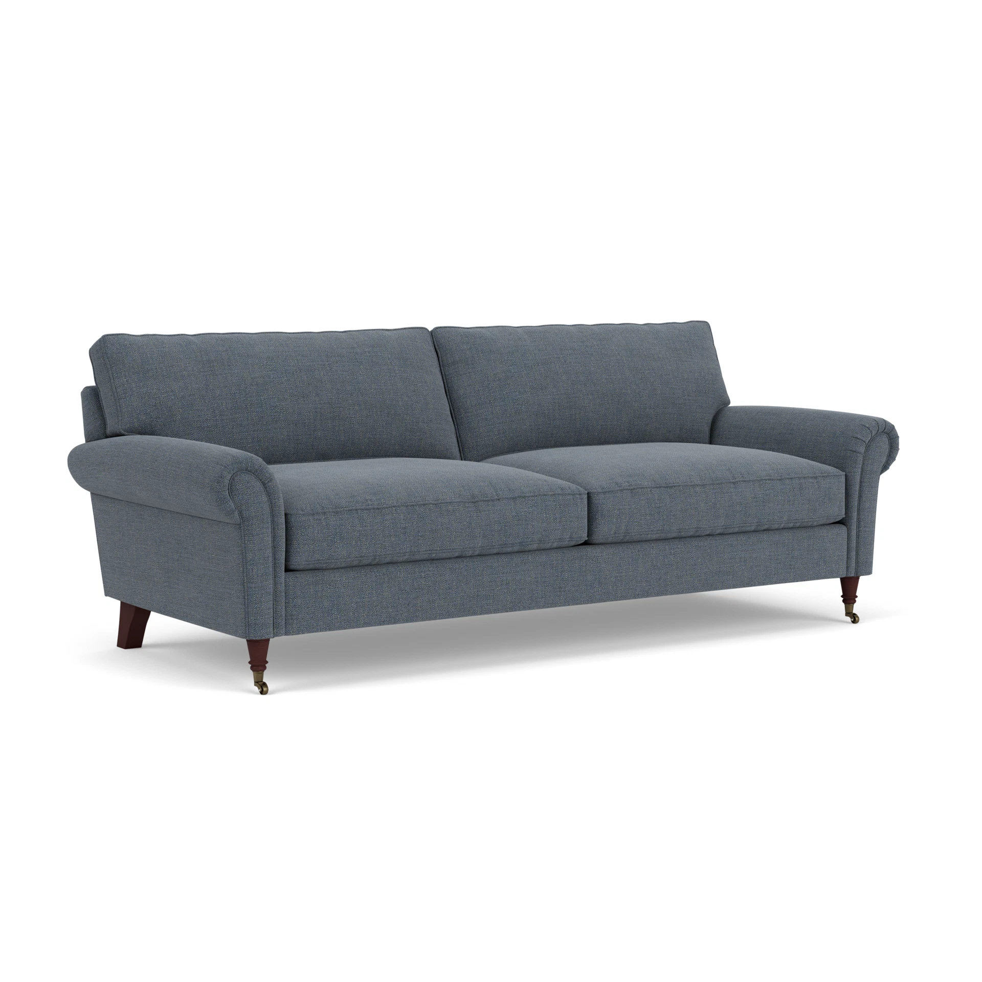 Osbourne 4 Seater Sofa in Rustic Weave - Indigo with Light legs