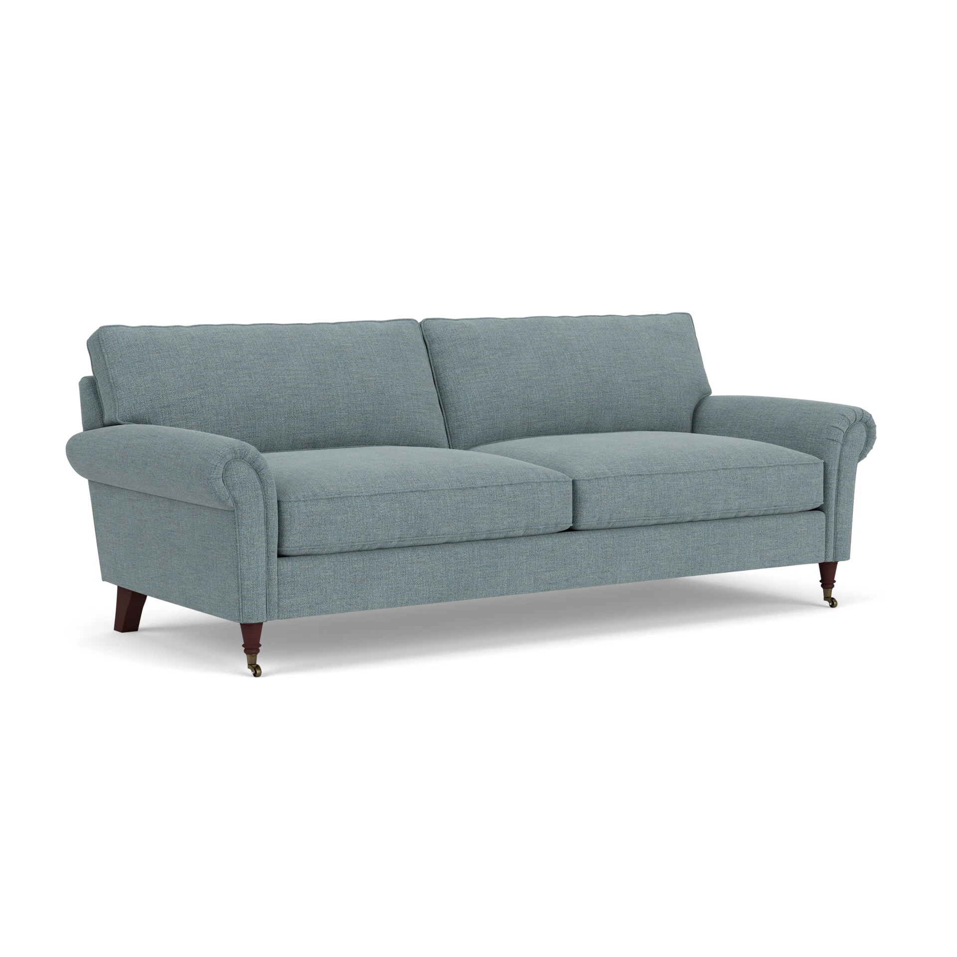 Osbourne 4 Seater Sofa in Rustic Weave - Teal Marl with Light legs