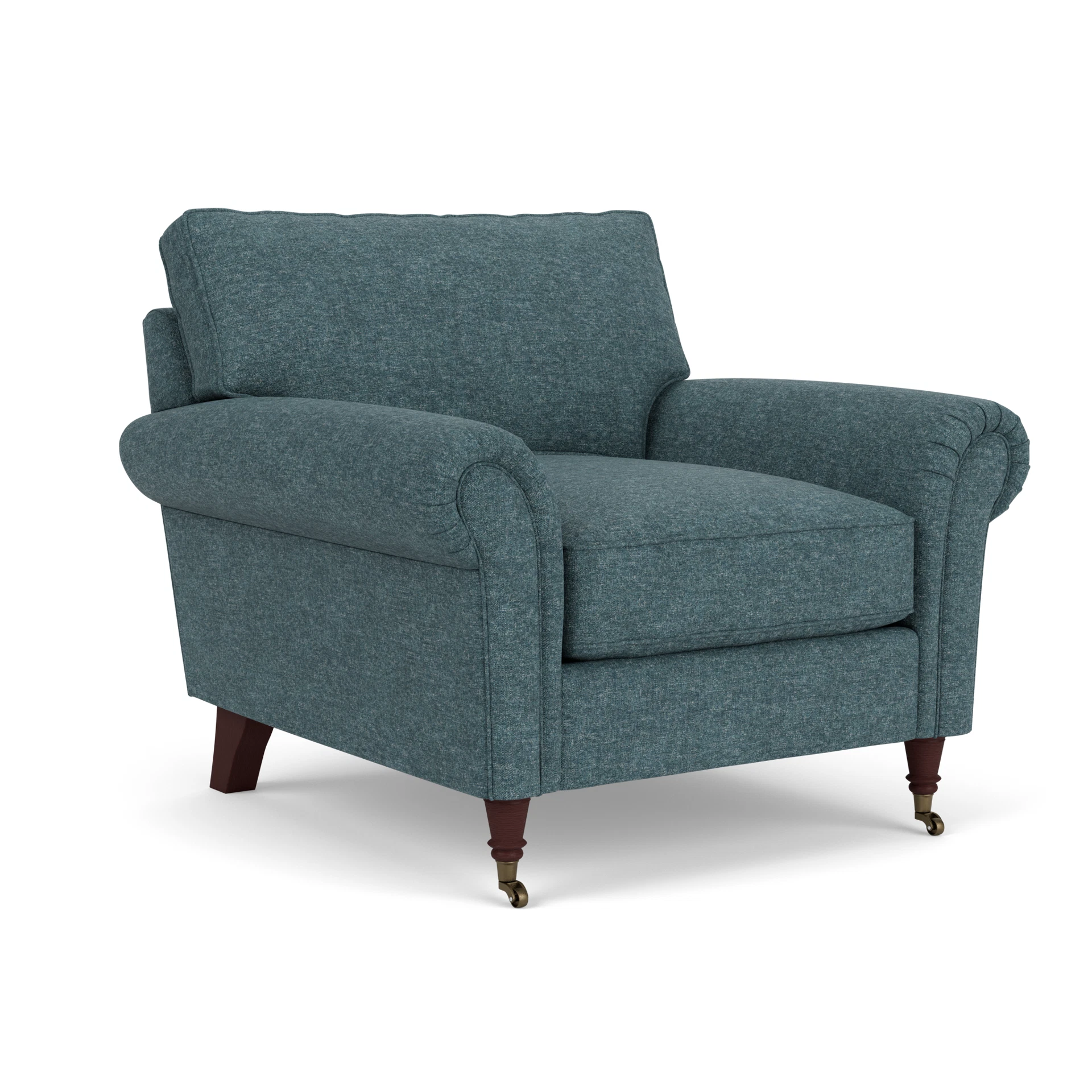 Osbourne Armchair in Aquaclean Oxford - Lake Marl with Light legs