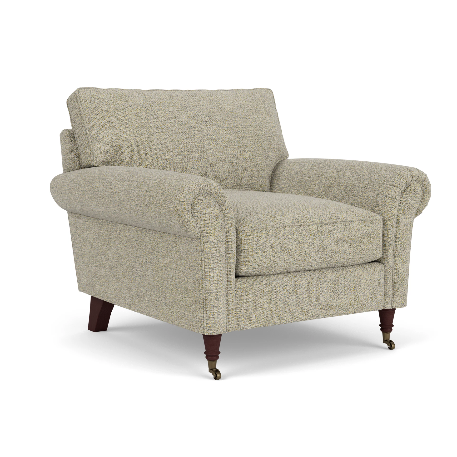 Osbourne Armchair in Aquaclean Oxford - Lichen with Light legs