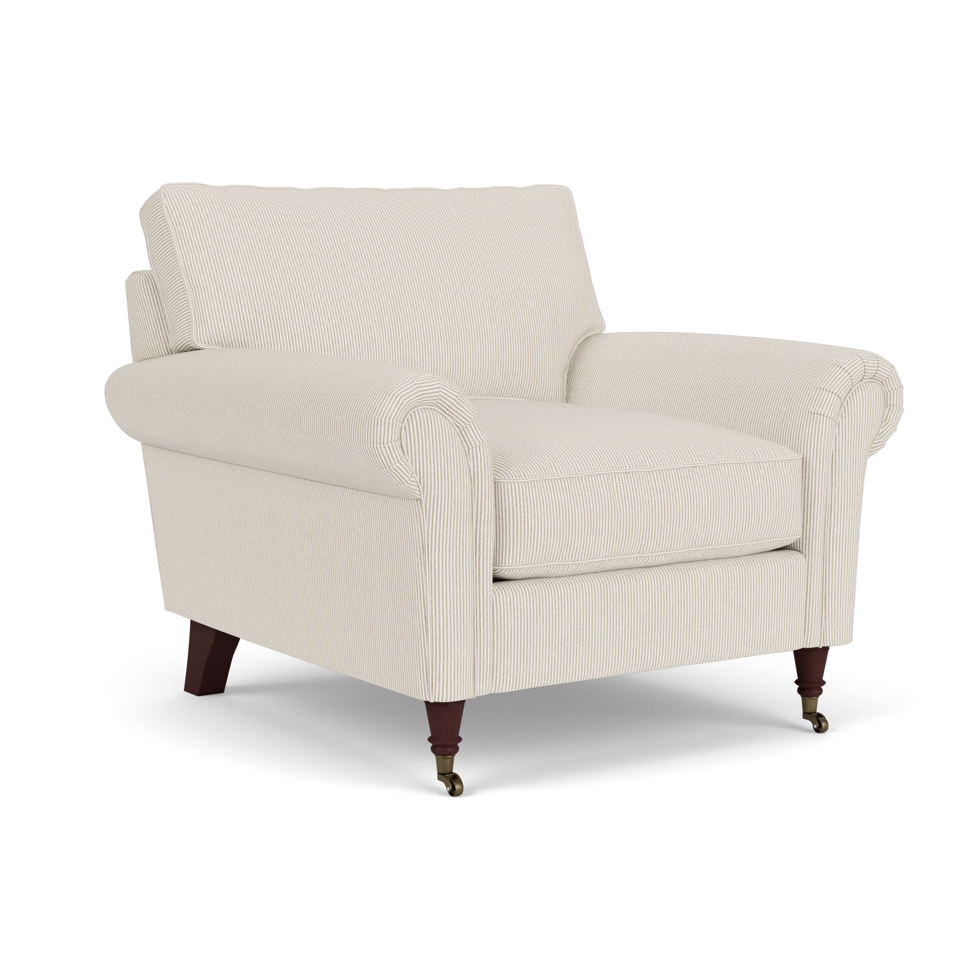 Osbourne Armchair in Broadway Stripe - Natural with Light legs