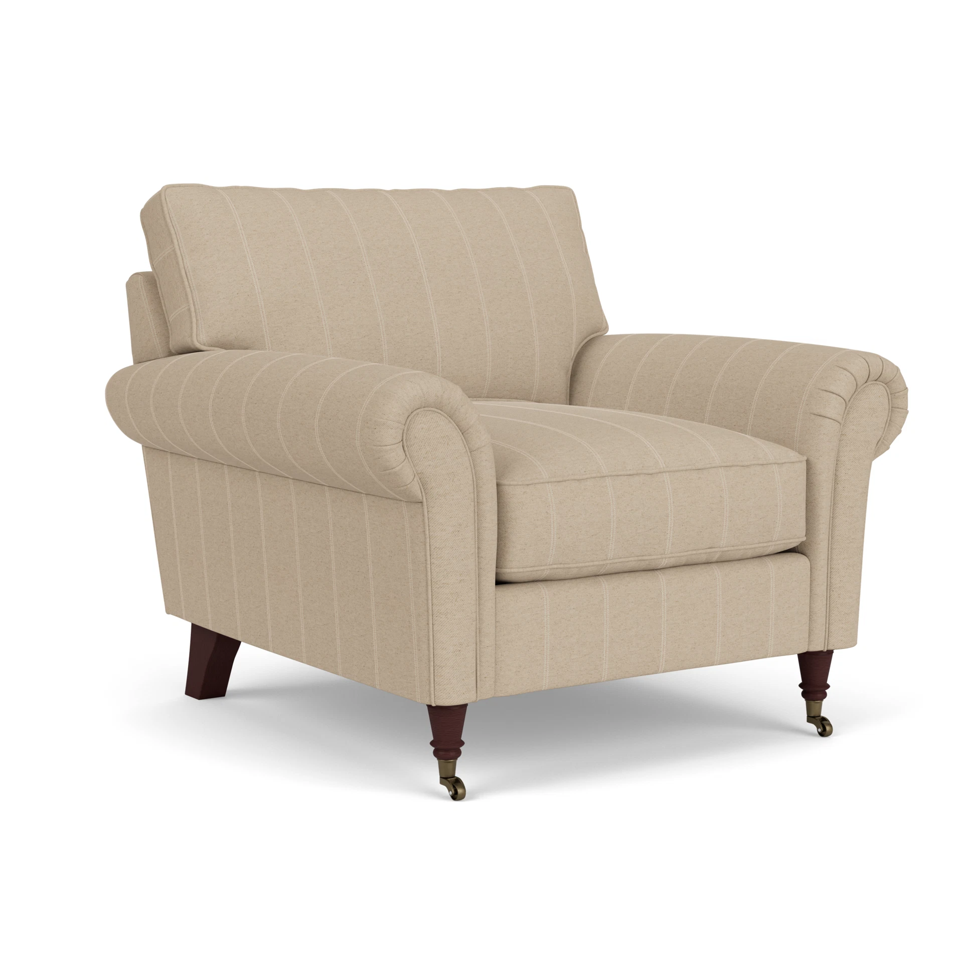 Osbourne Armchair in Compton Stripe - Natural with Light legs