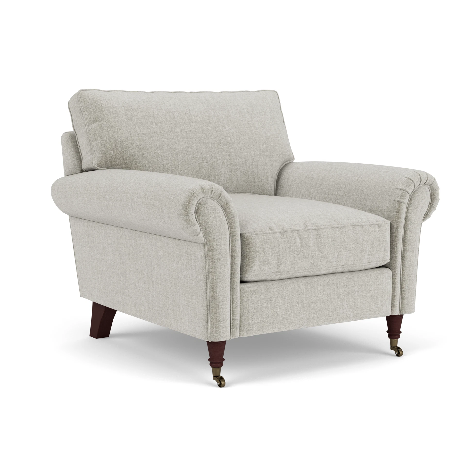 Osbourne Armchair in Eco Chenille - Grey Mist with Light legs