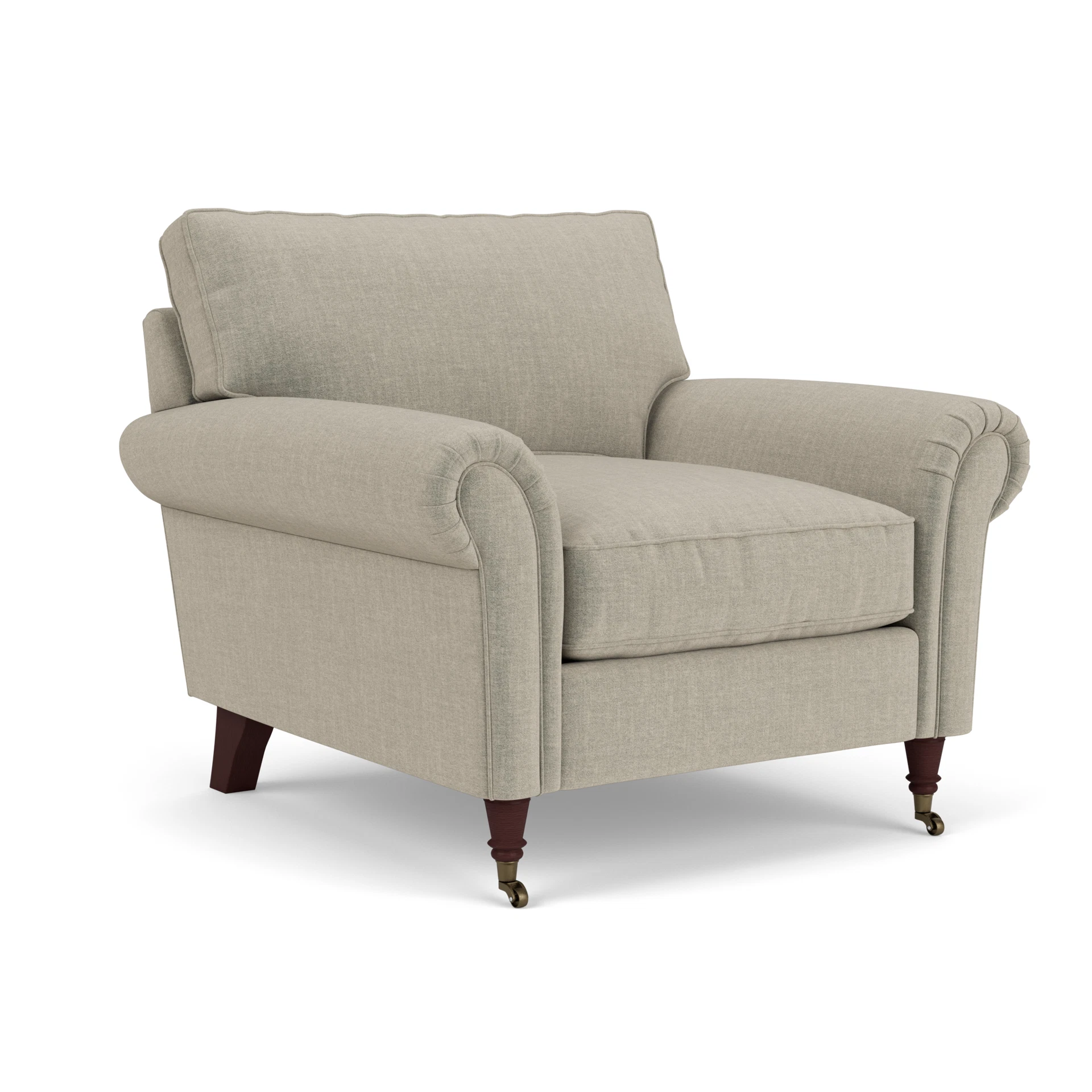 Osbourne Armchair in Eco Chenille - Natural with Light legs