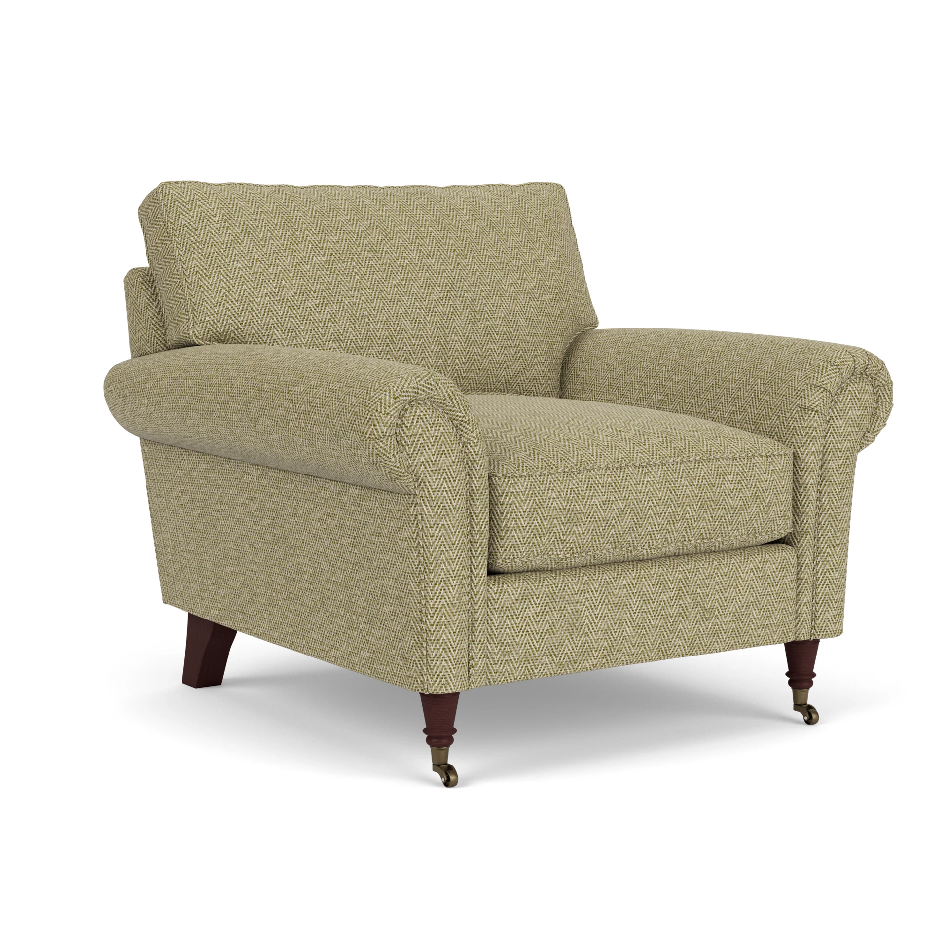 Osbourne Armchair in Herringbone Weave - Apple with Light legs