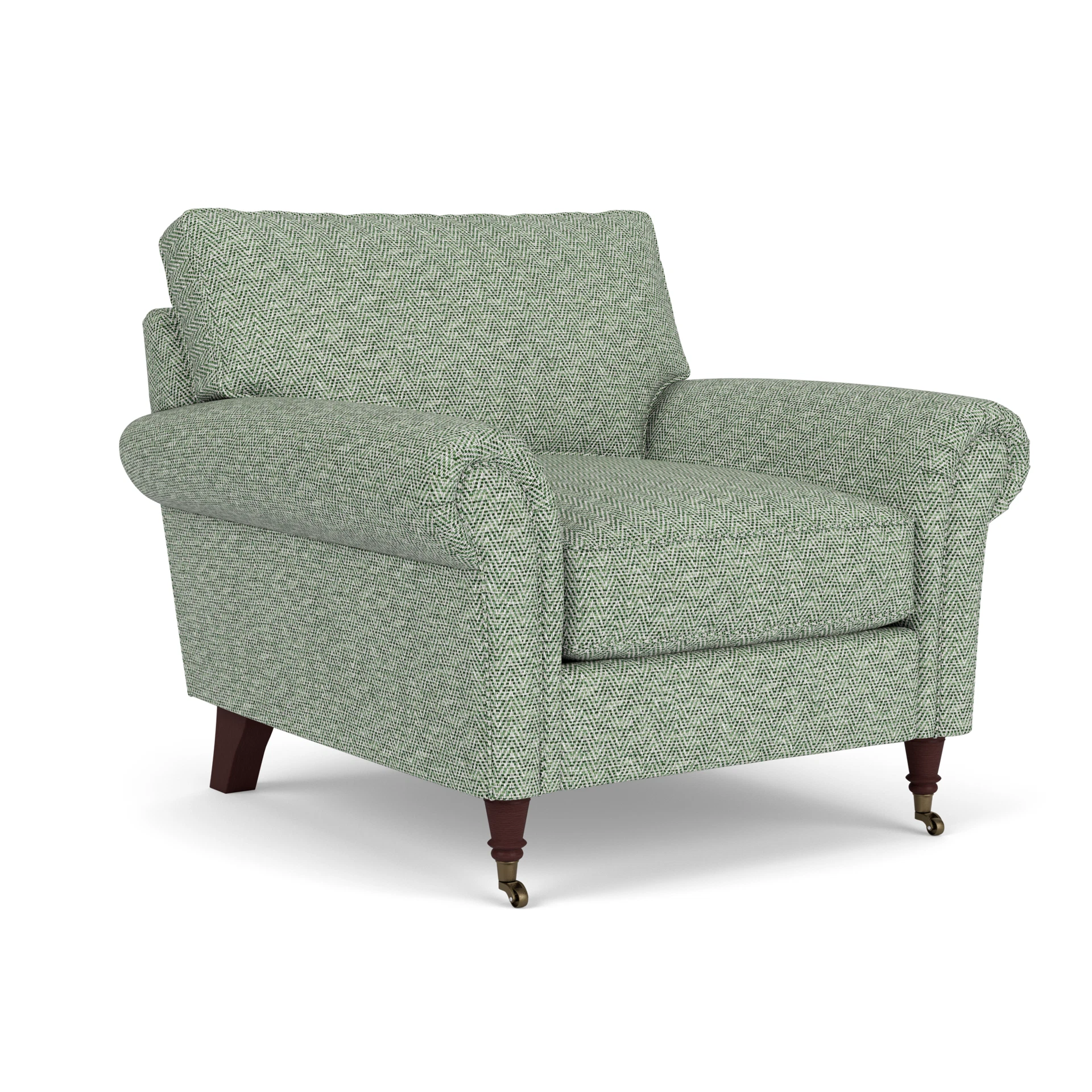 Osbourne Armchair in Herringbone Weave - Lake with Light legs