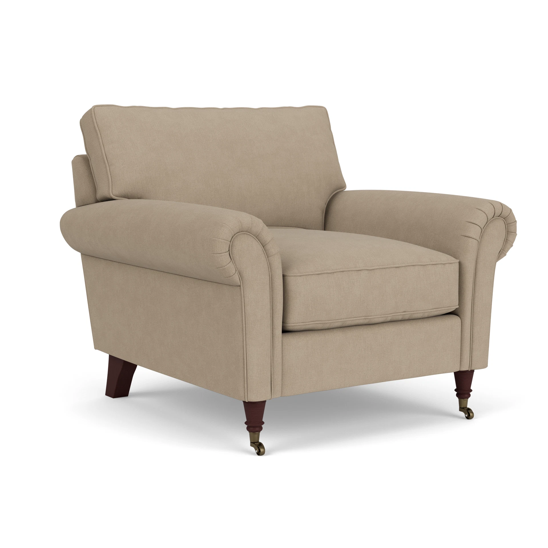 Osbourne Armchair in House Linen Mix - Natural with Light legs