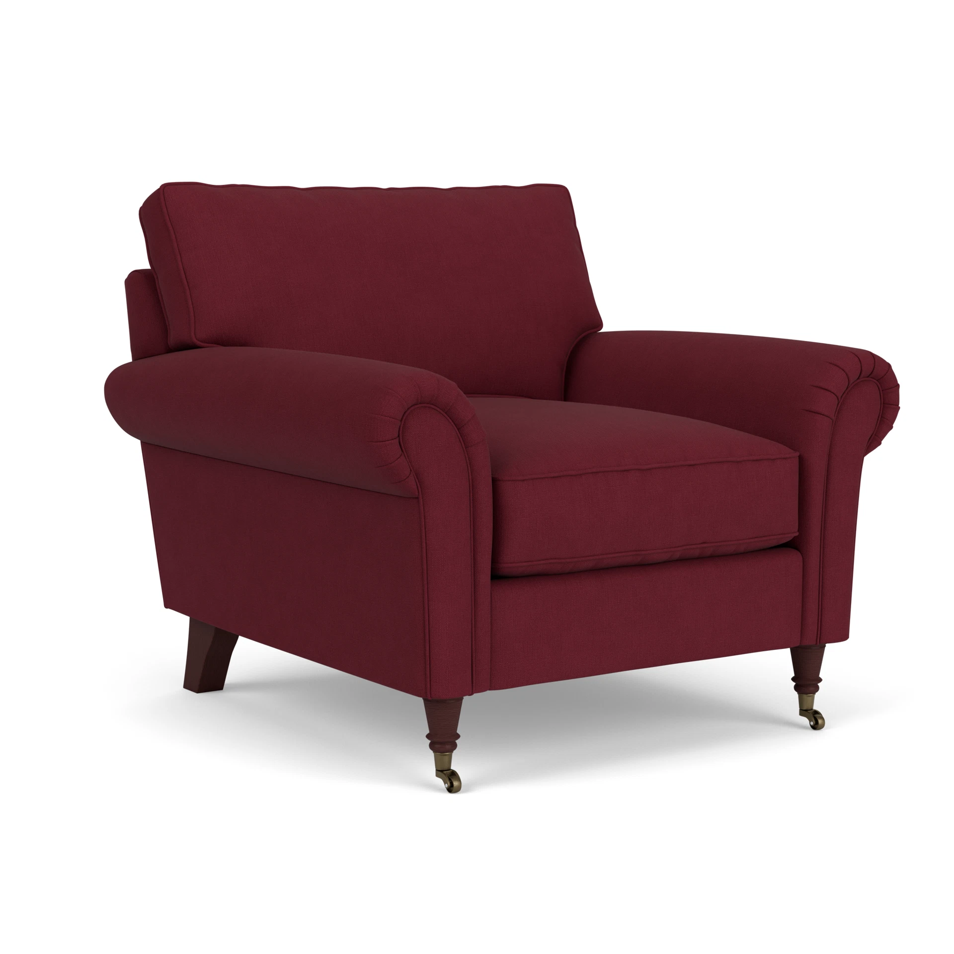 Osbourne Armchair in House Linen Mix - Rosehip with Light legs