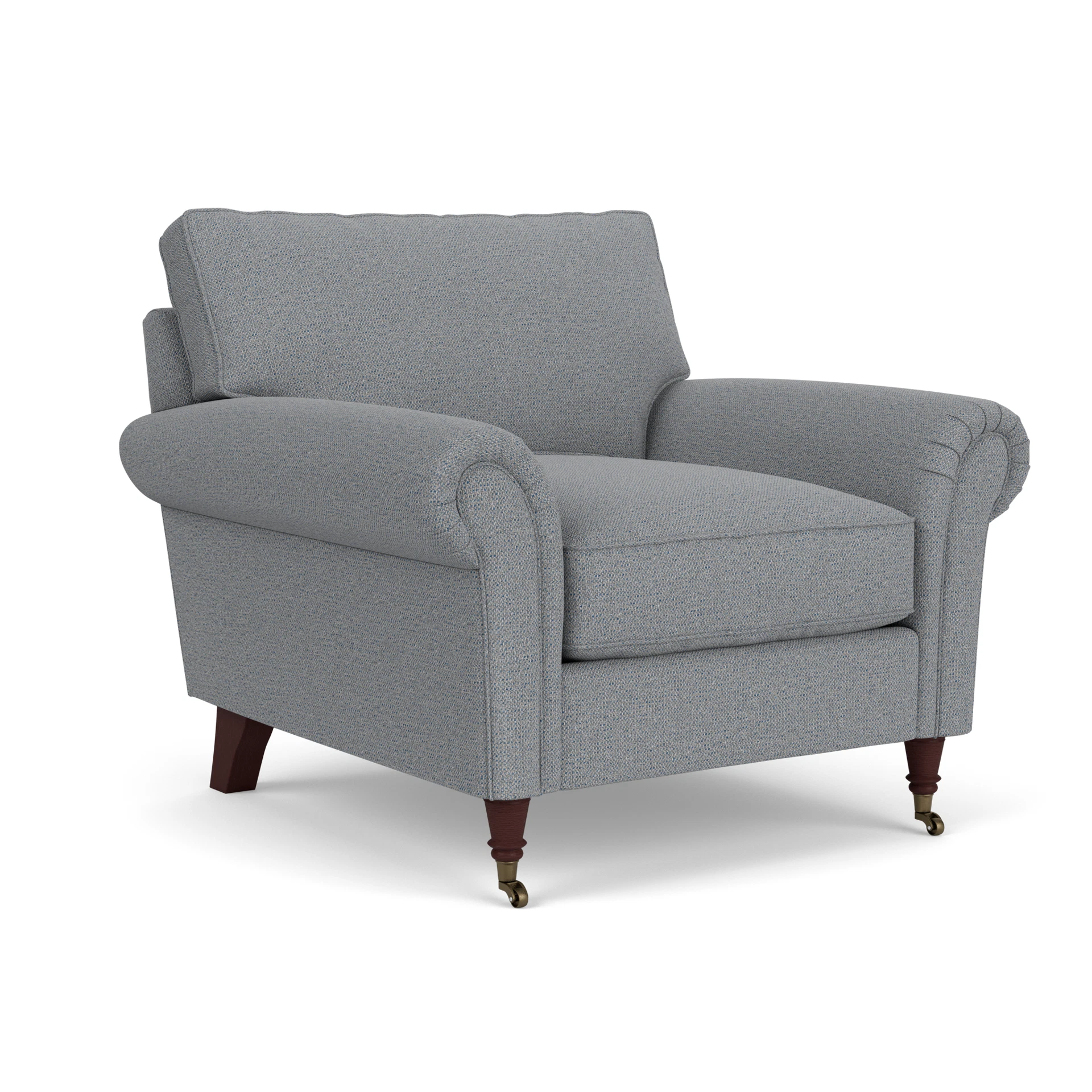 Osbourne Armchair in House Weave - Blue Marl with Light legs