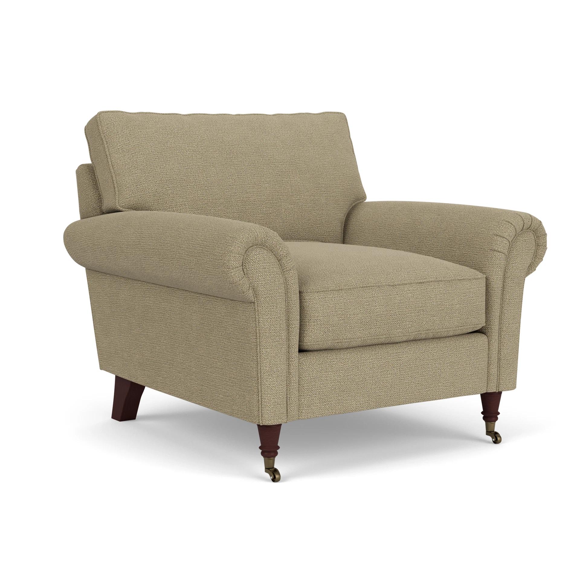 Osbourne Armchair in House Weave - Green Marl with Light legs