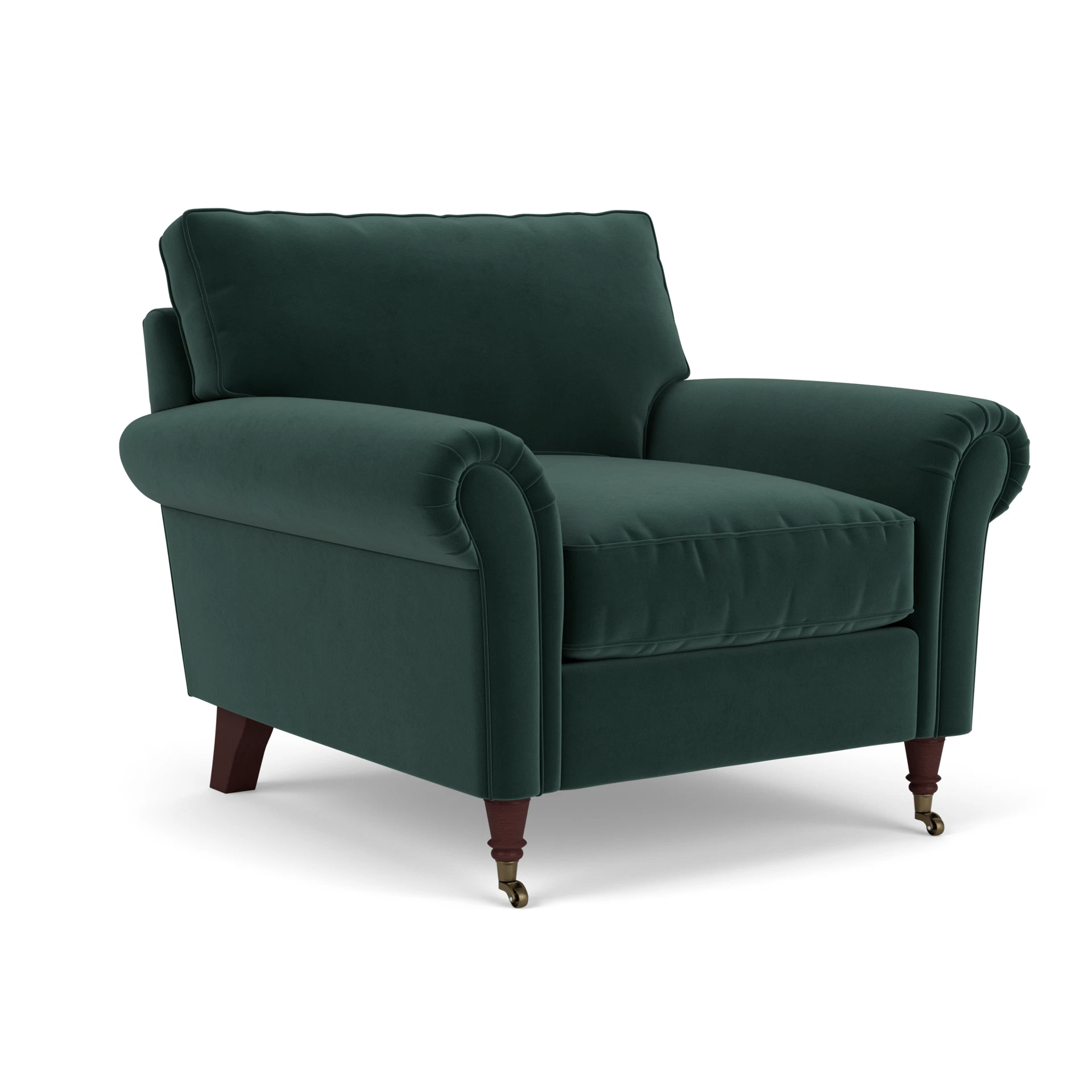 Osbourne Armchair in Matt Velvet - Lake with Light legs