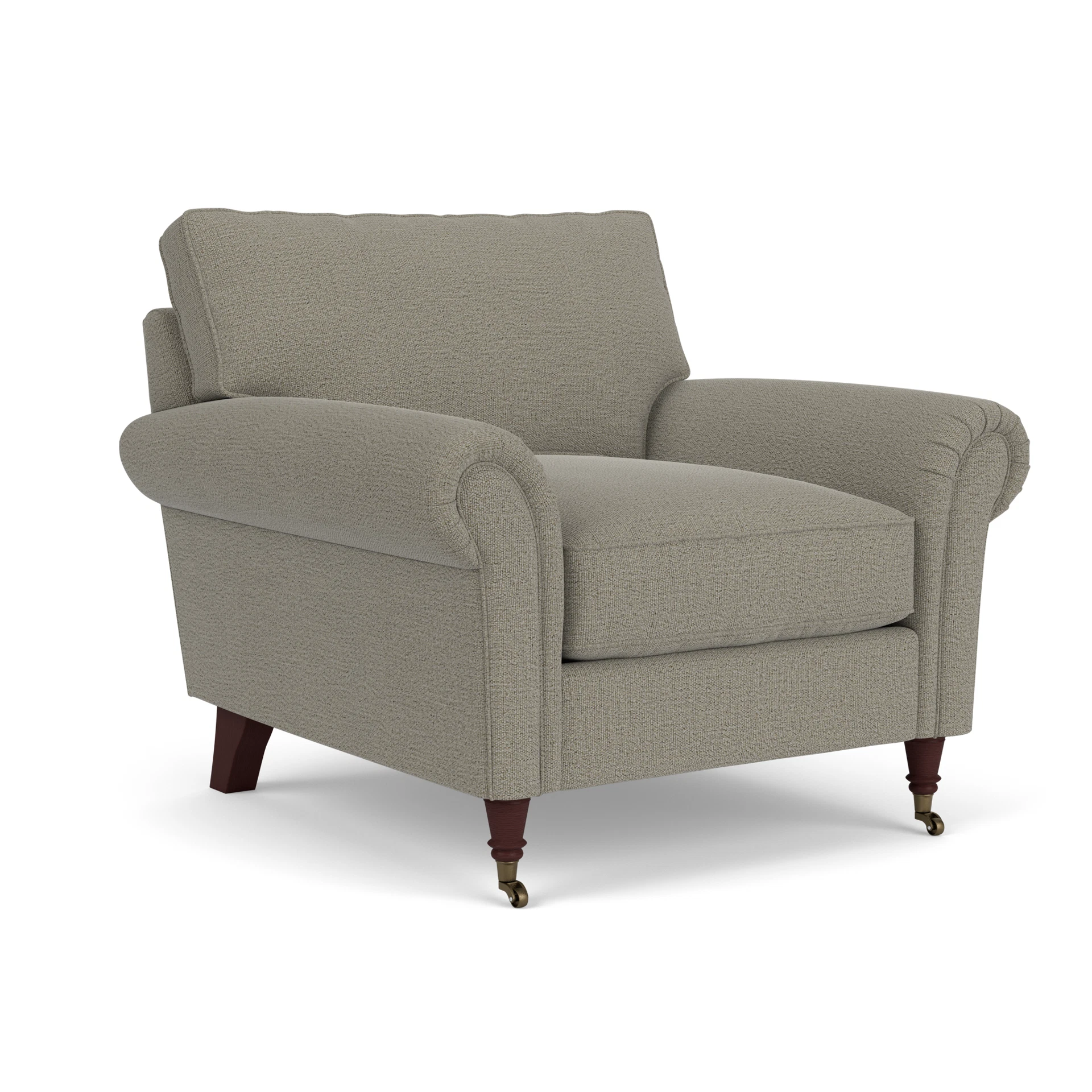 Osbourne Armchair in Rustic Weave - Flax with Light legs