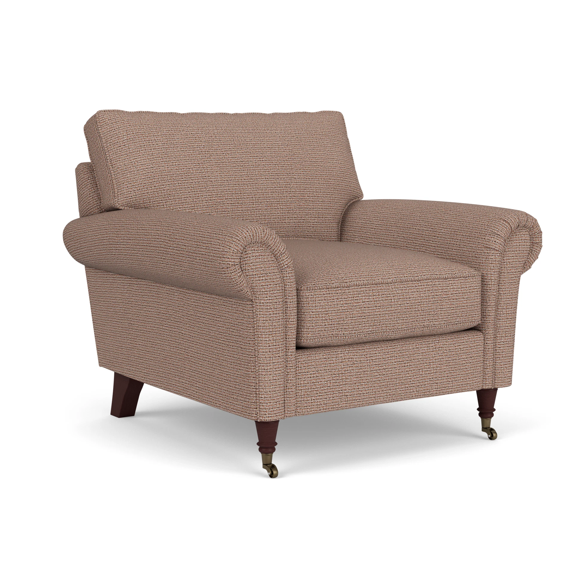 Osbourne Armchair in Textured Weave - Autumn Mix with Light legs
