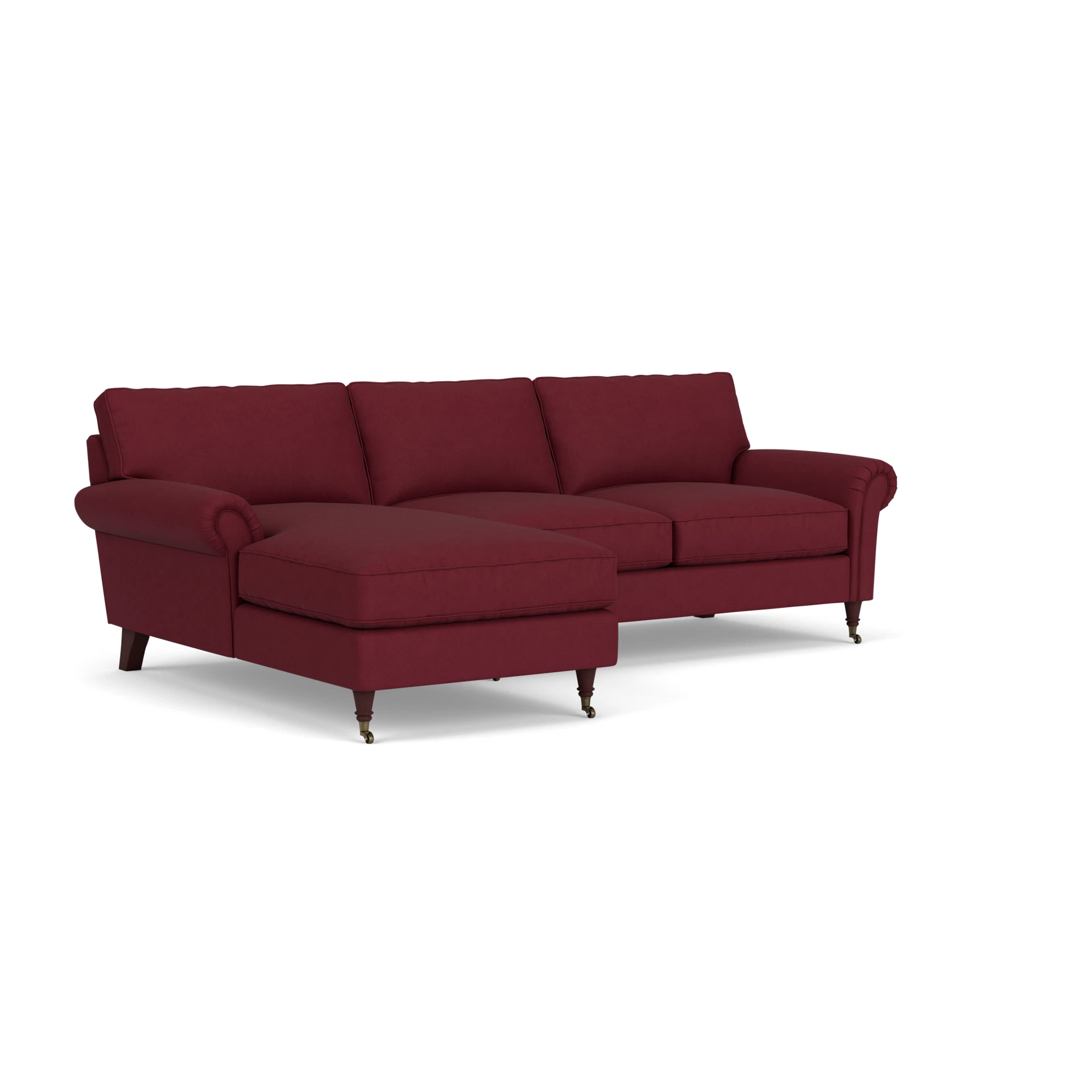 Osbourne Chaise Large Left Hand in House Linen Mix - Rosehip with Light legs