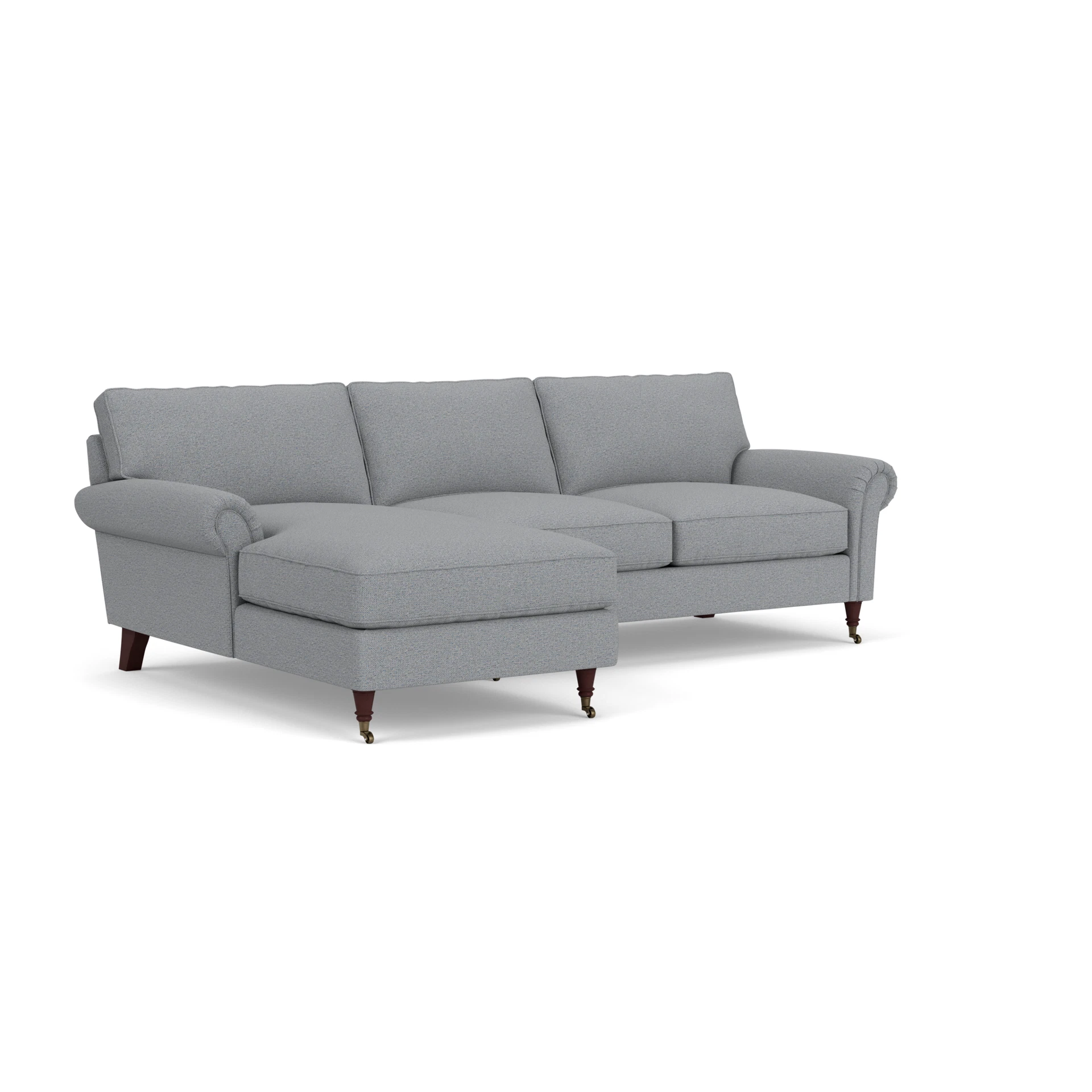 Osbourne Chaise Large Left Hand in House Weave - Blue Marl with Light legs