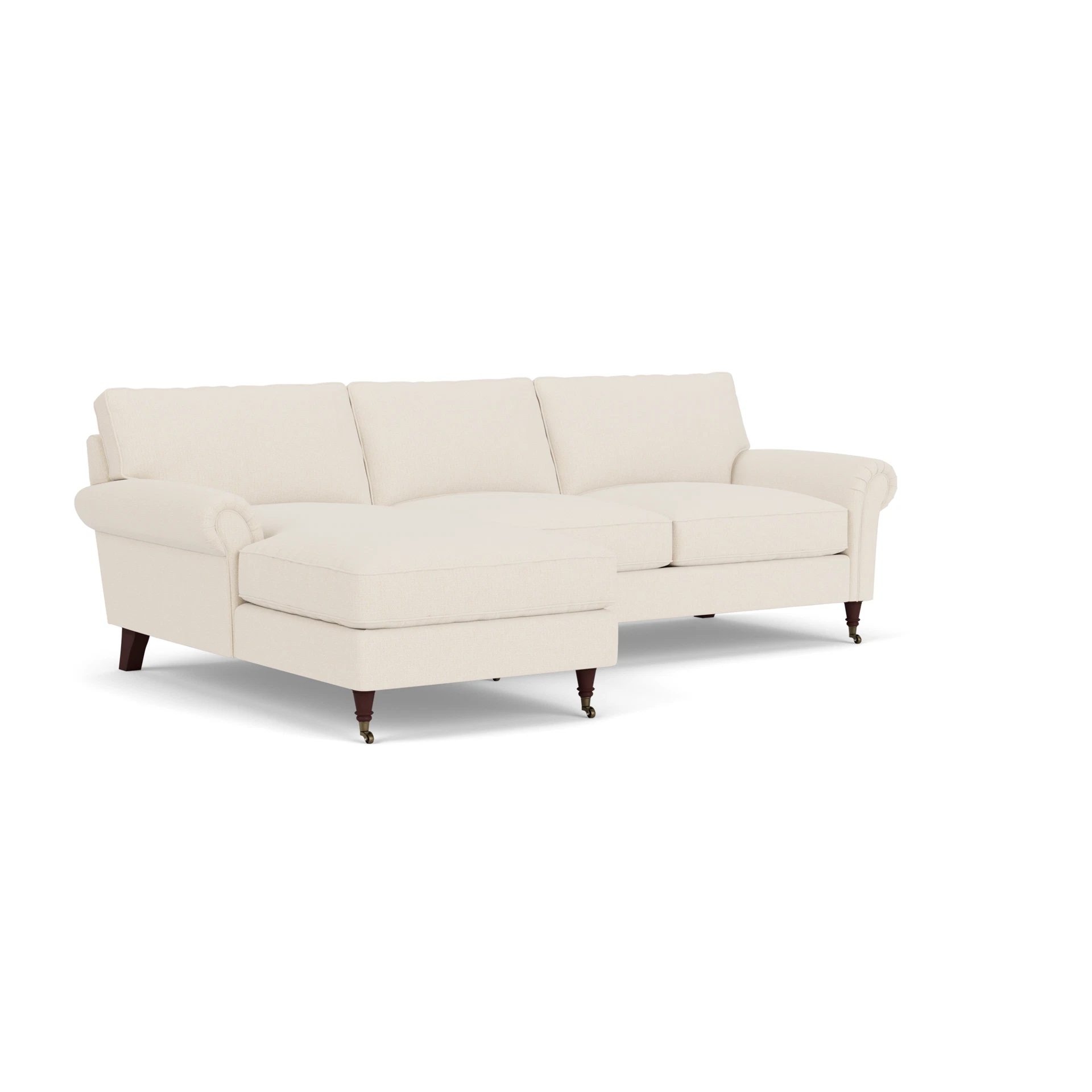 Osbourne Chaise Large Left Hand in House Weave - Cream with Light legs