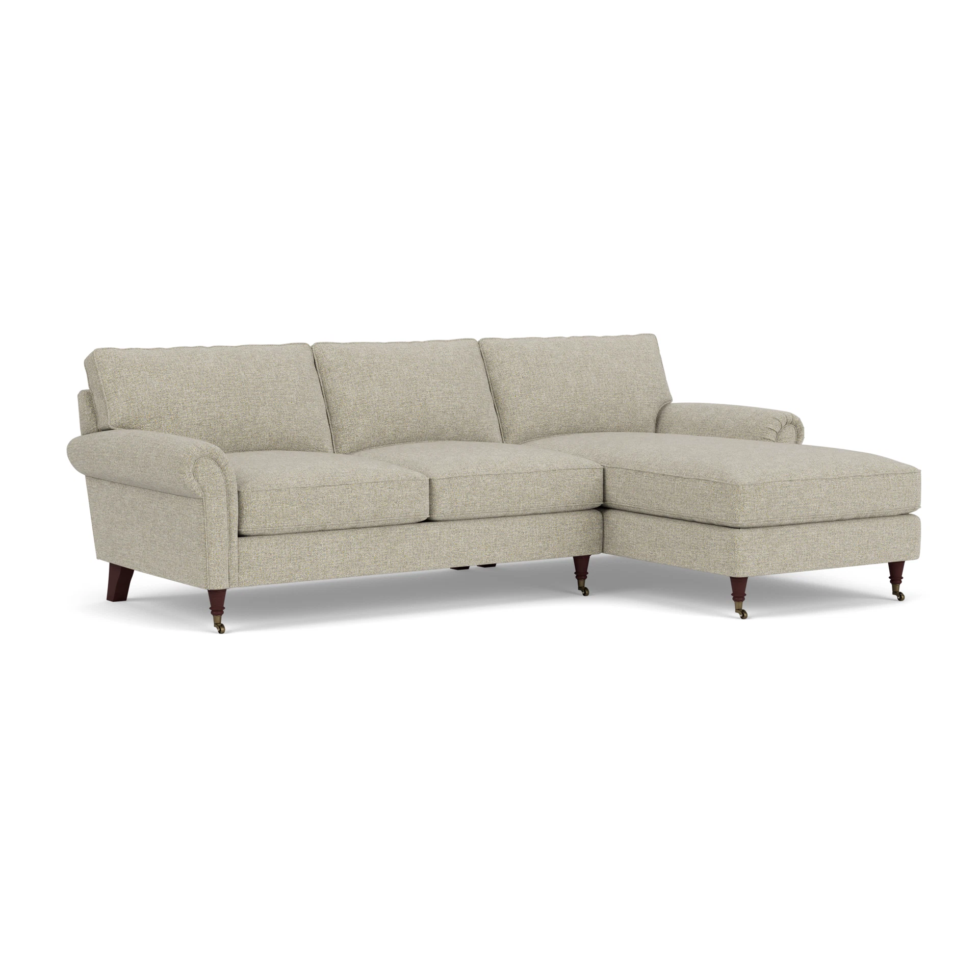Osbourne Chaise Large Right Hand in Aquaclean Oxford - Lichen with Light legs