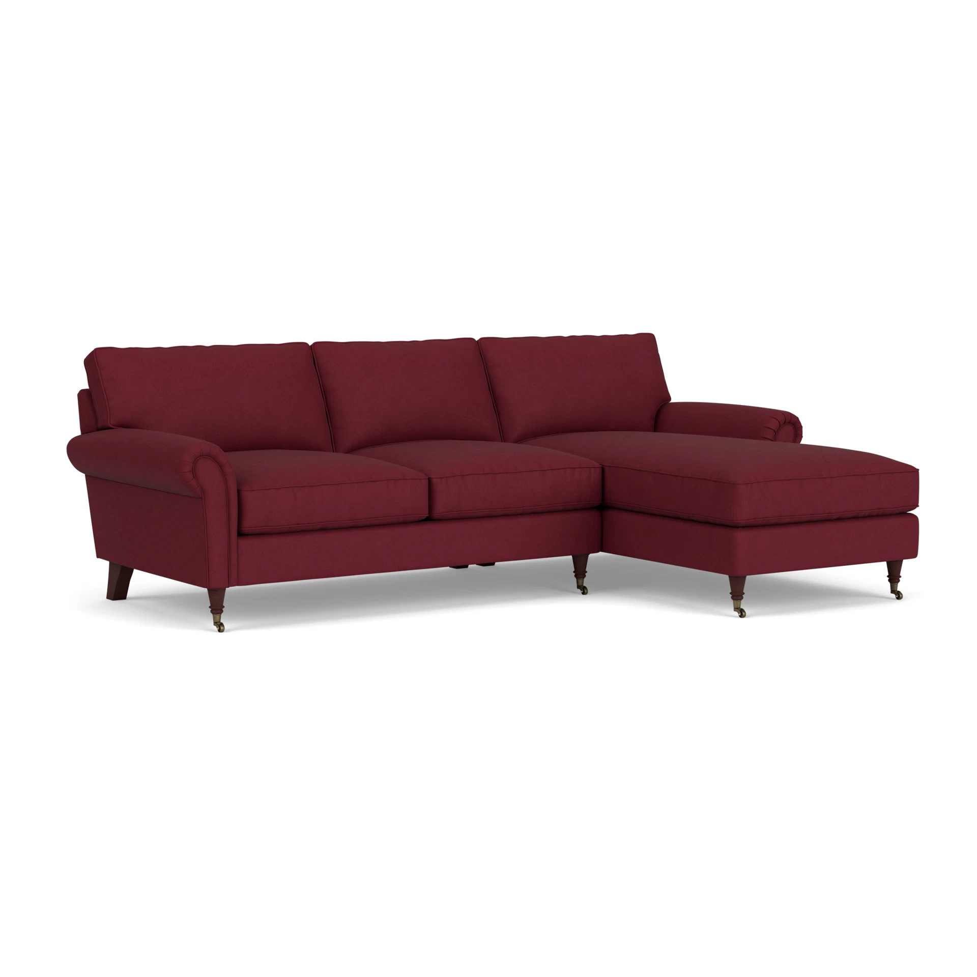 Osbourne Chaise Large Right Hand in House Linen Mix - Rosehip with Light legs
