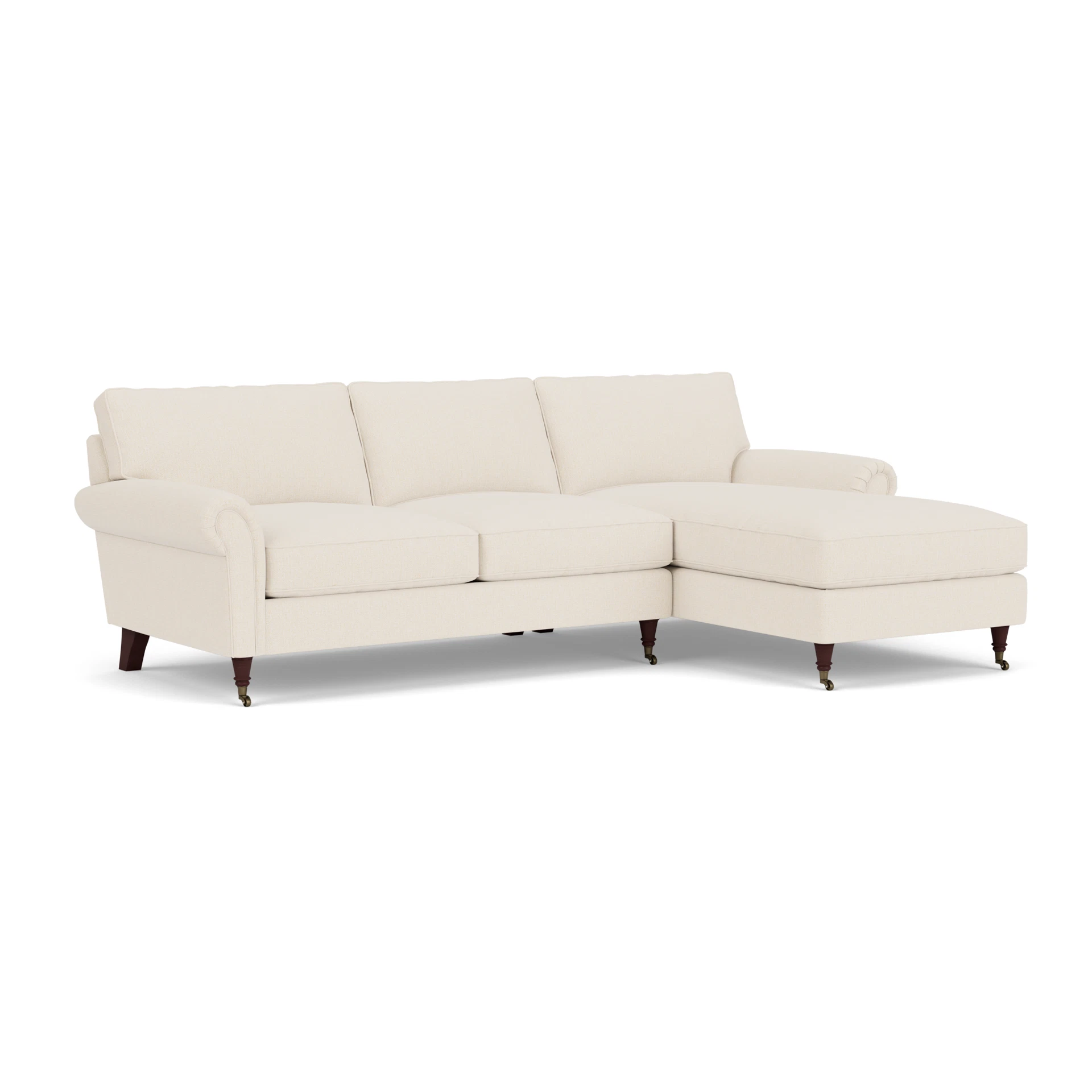 Osbourne Chaise Large Right Hand in House Weave - Cream with Light legs