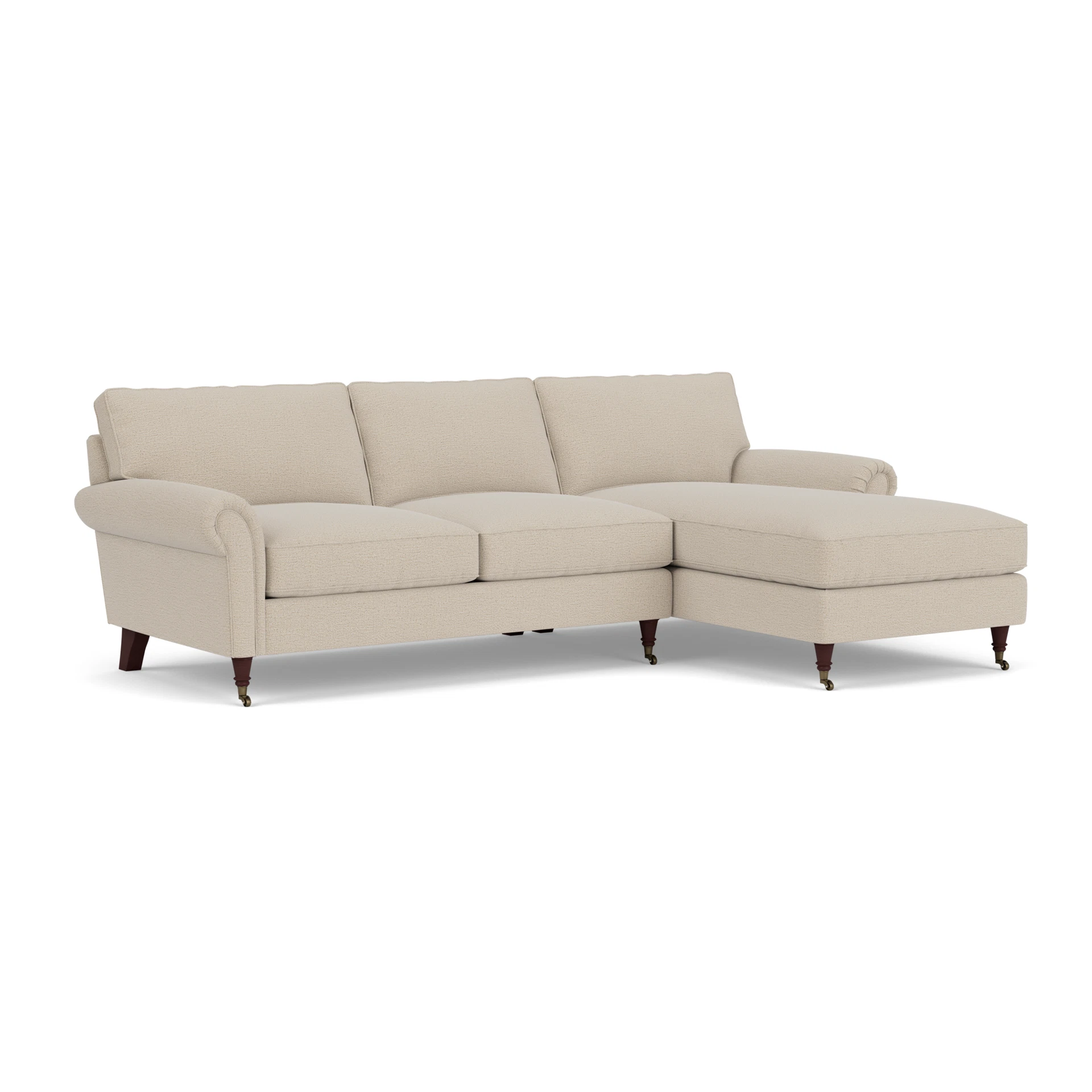 Osbourne Chaise Large Right Hand in Rustic Weave - Natural with Light legs
