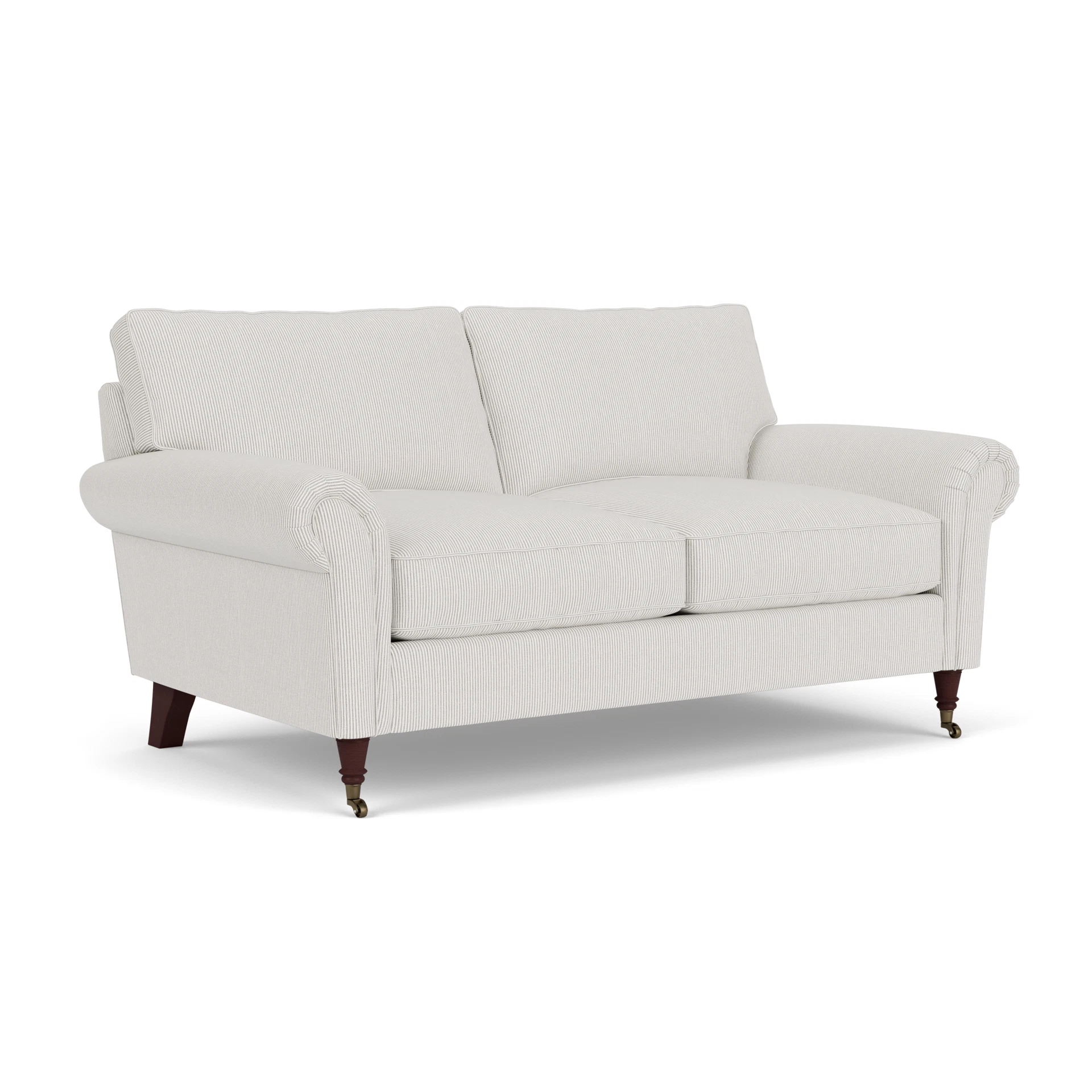 Osbourne Large 2 Seater Sofa in Broadway Stripe - Grey with Light legs