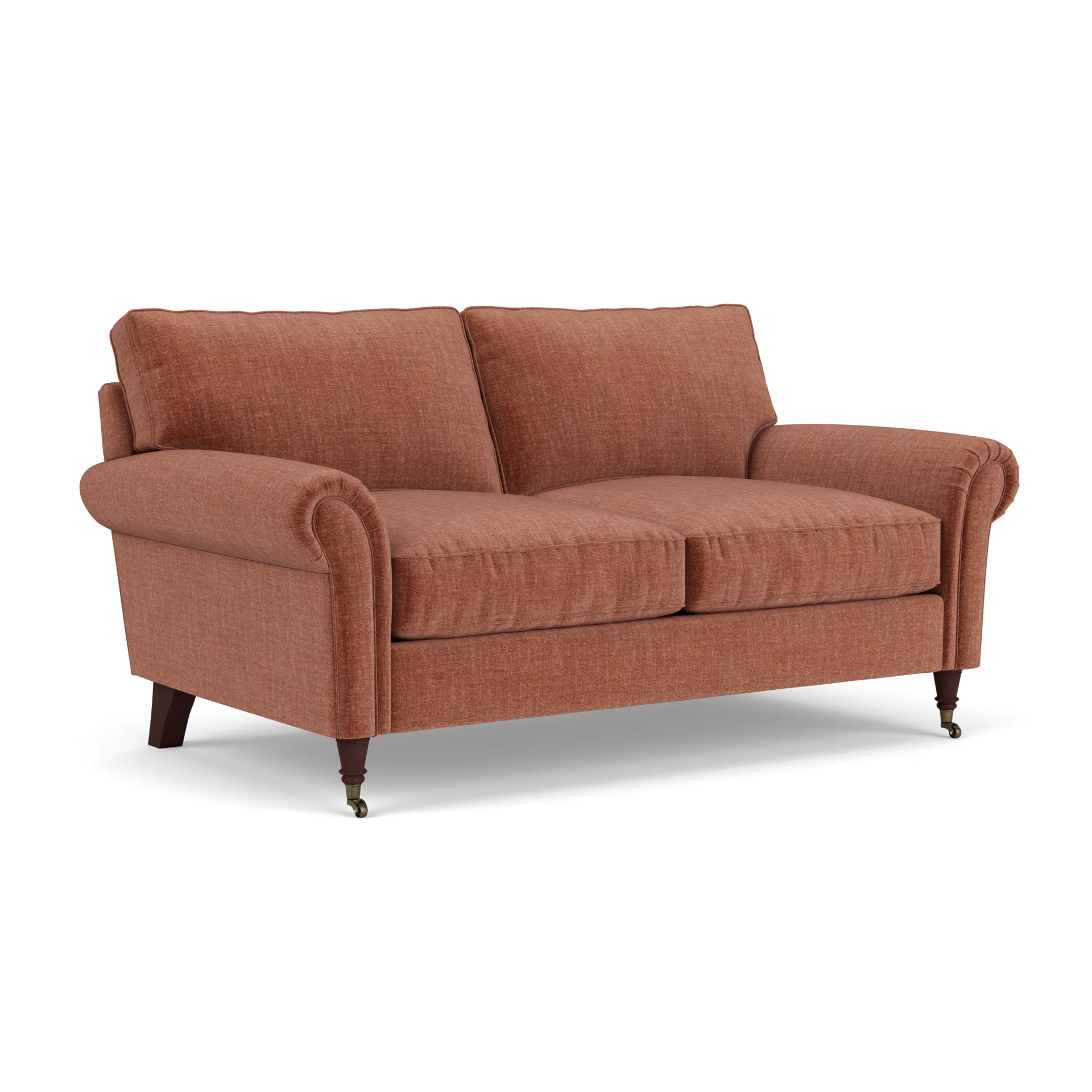 Osbourne Large 2 Seater Sofa in Eco Chenille - Cinnamon with Light legs