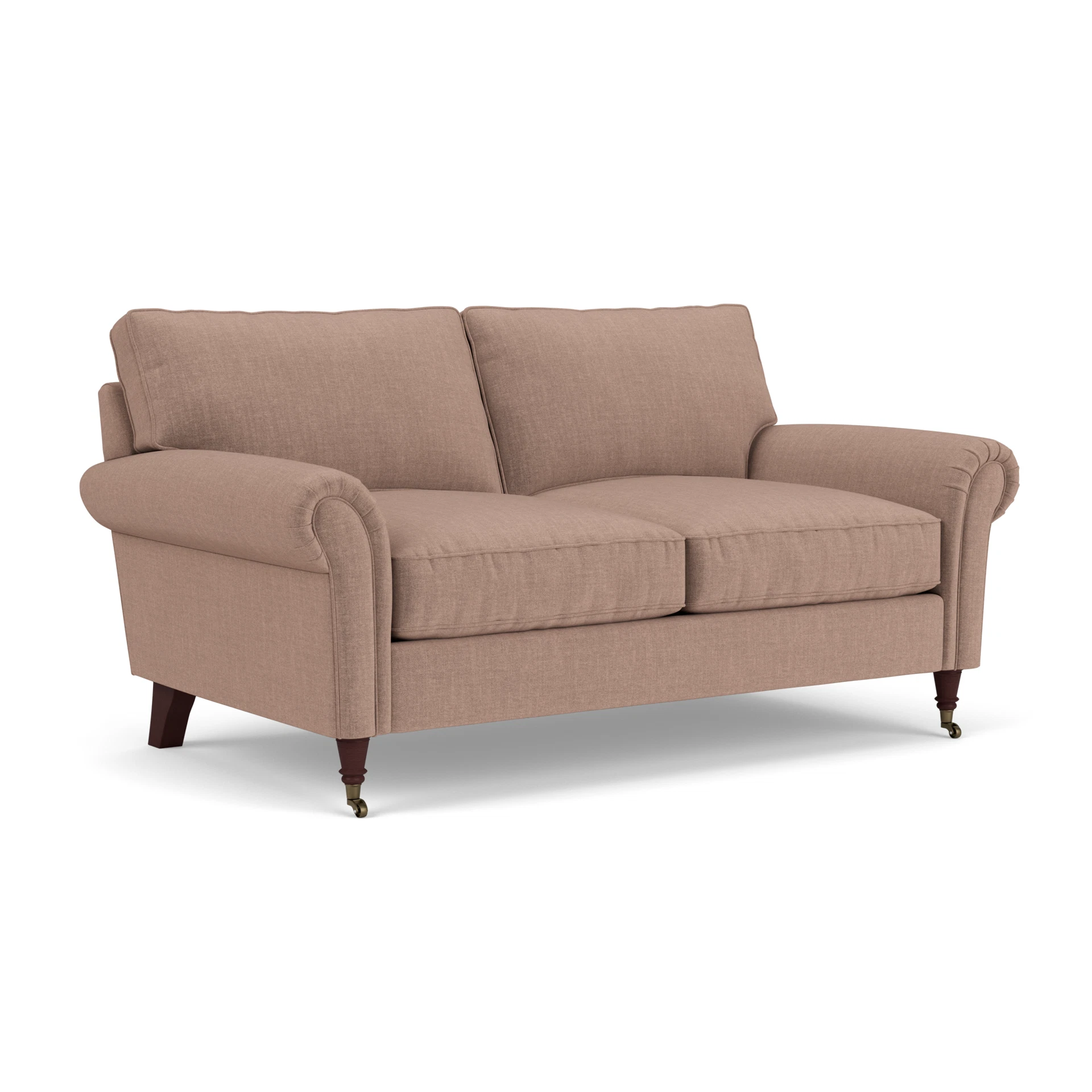 Osbourne Large 2 Seater Sofa in Eco Chenille - Dusky Rose with Light legs