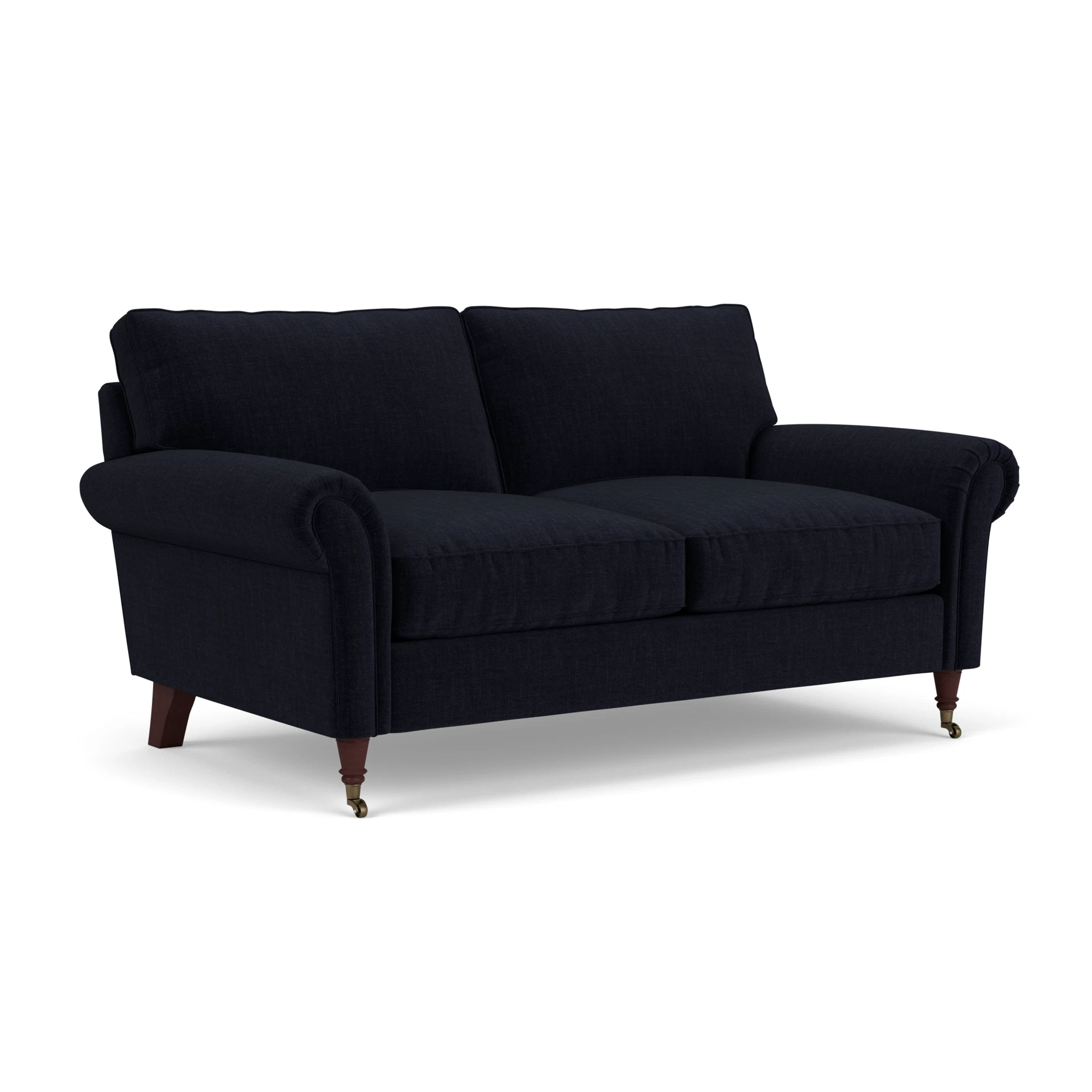 Osbourne Large 2 Seater Sofa in Eco Chenille - Ink with Light legs