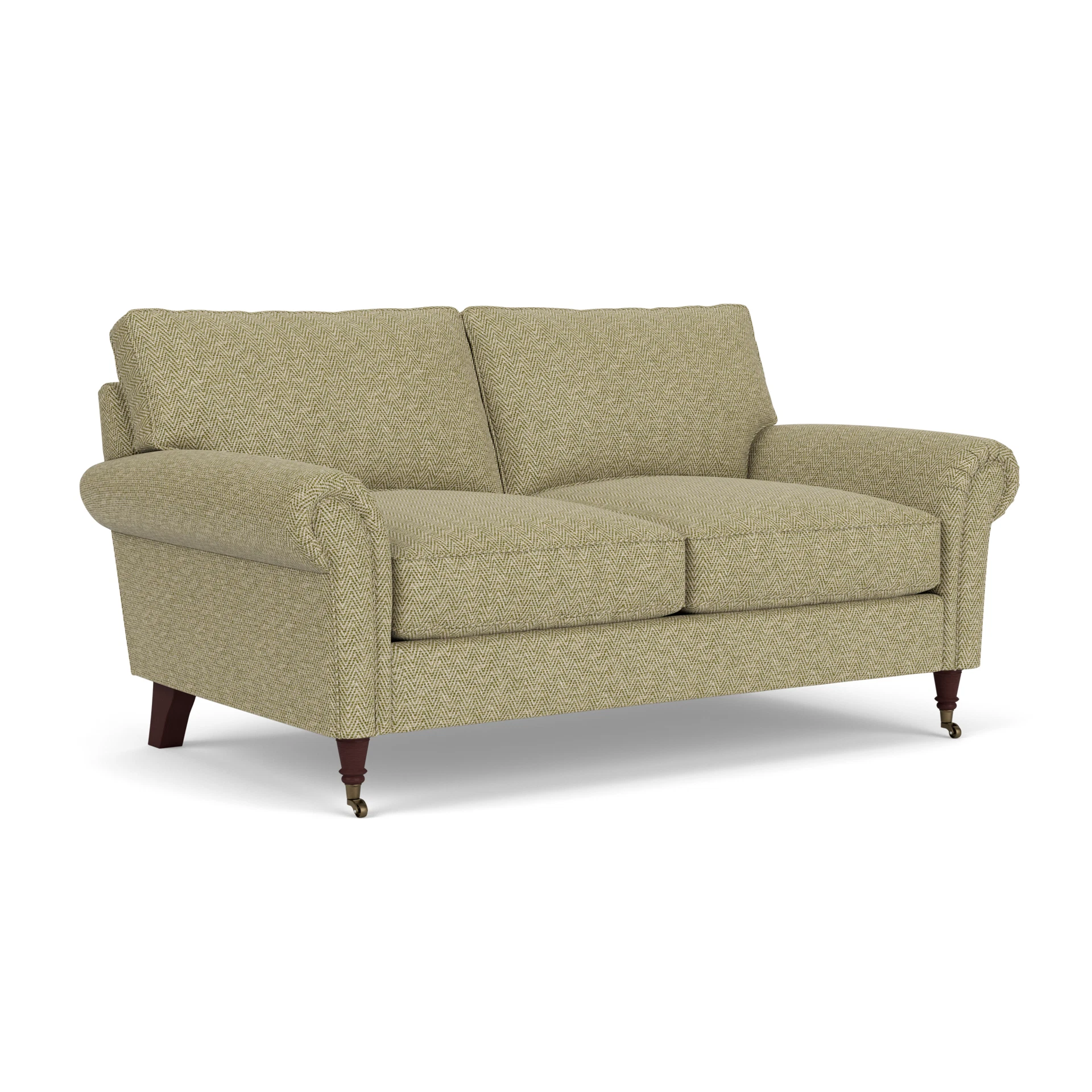 Osbourne Large 2 Seater Sofa in Herringbone Weave - Apple with Light legs