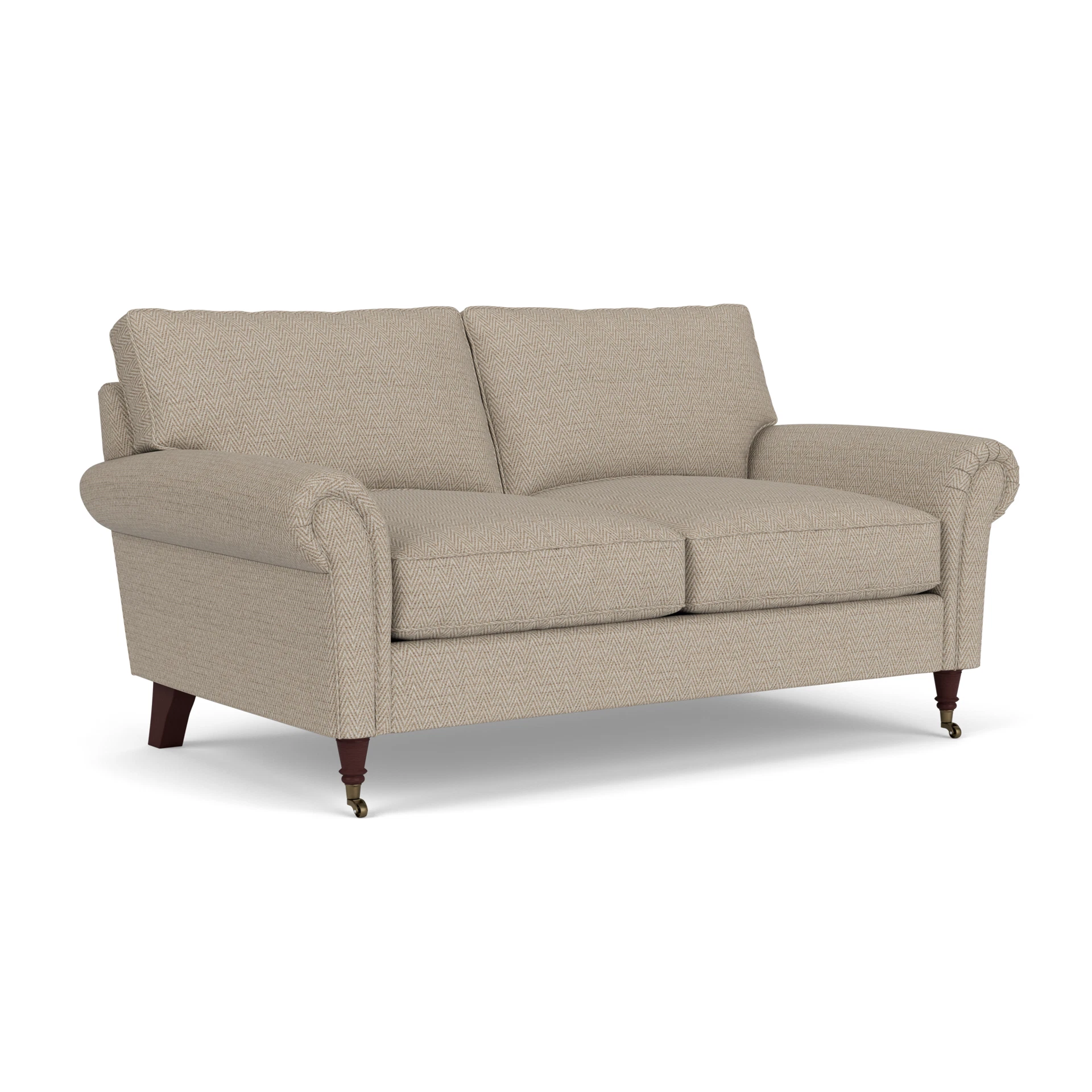 Osbourne Large 2 Seater Sofa in Herringbone Weave - Natural with Light legs
