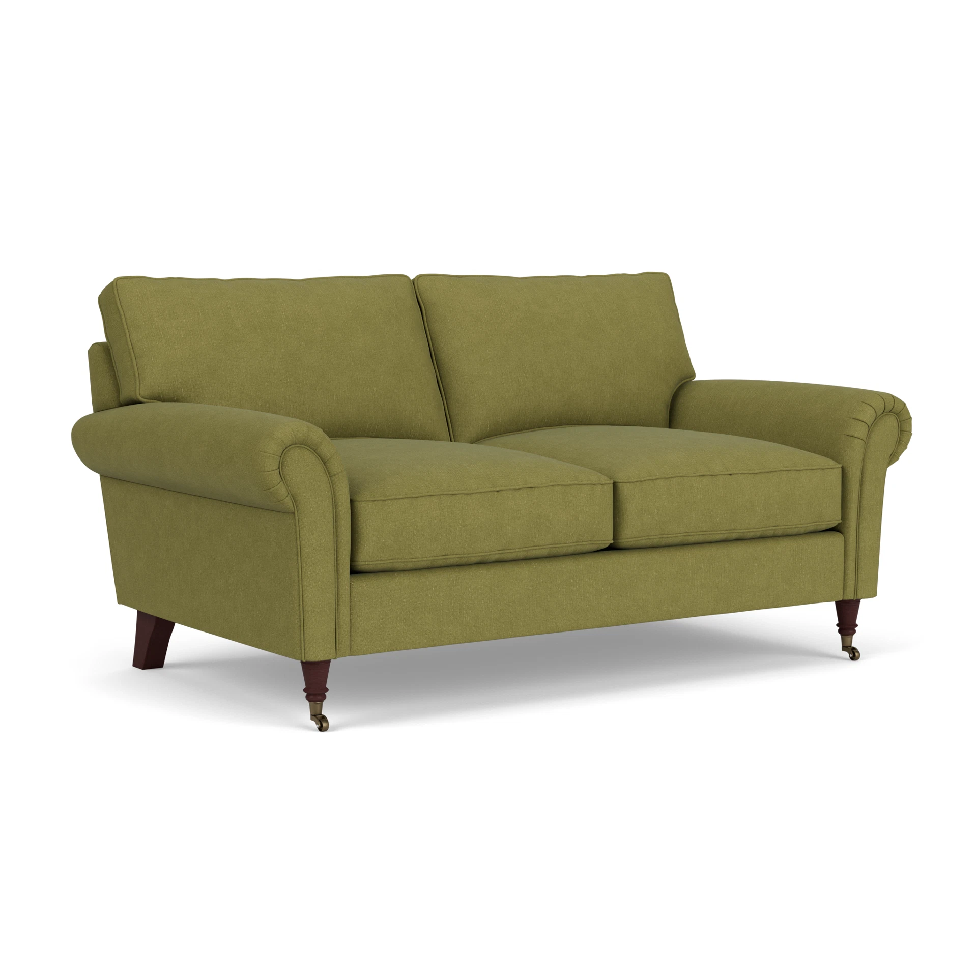 Osbourne Large 2 Seater Sofa in House Linen Mix - Apple with Light legs