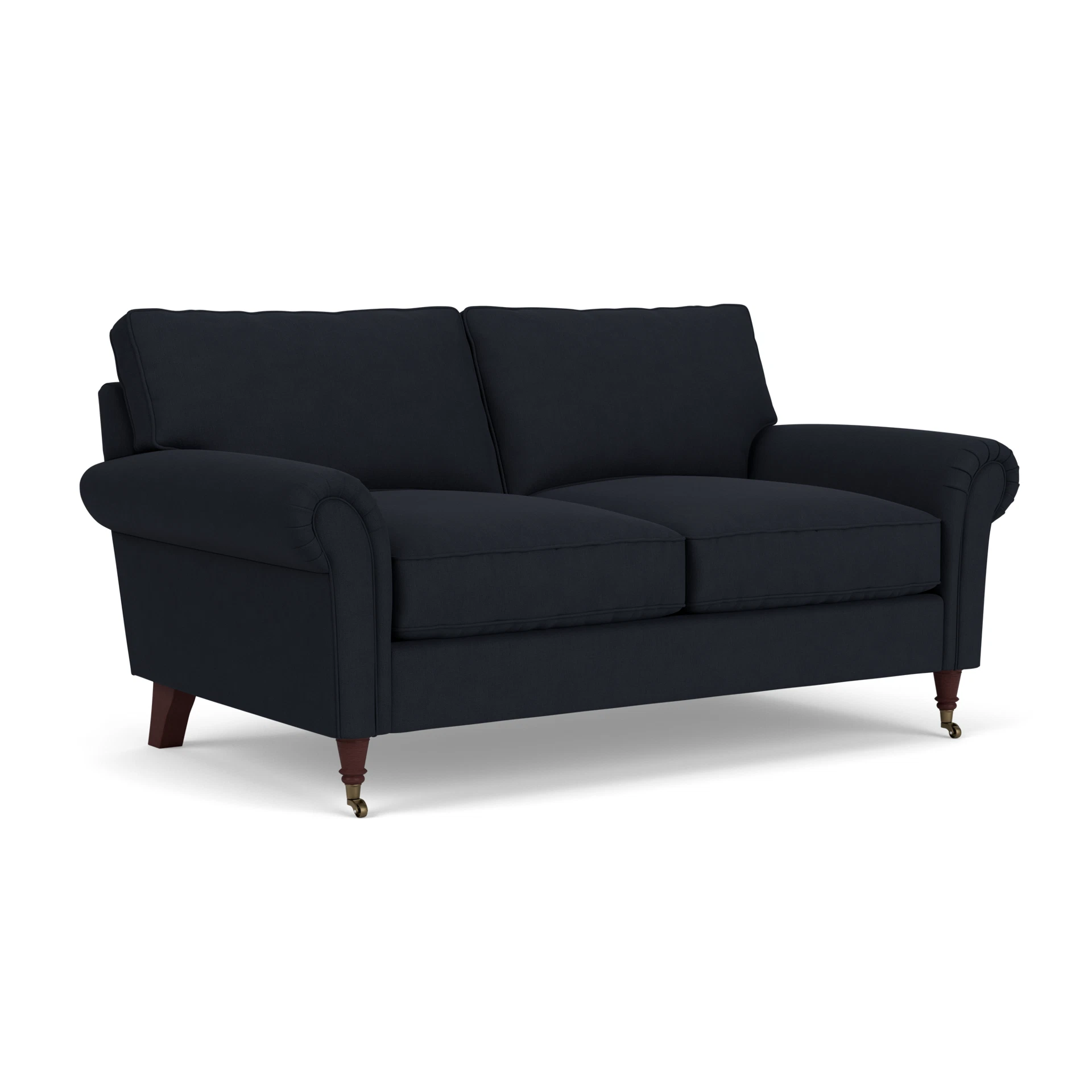 Osbourne Large 2 Seater Sofa in House Linen Mix - Ink with Light legs