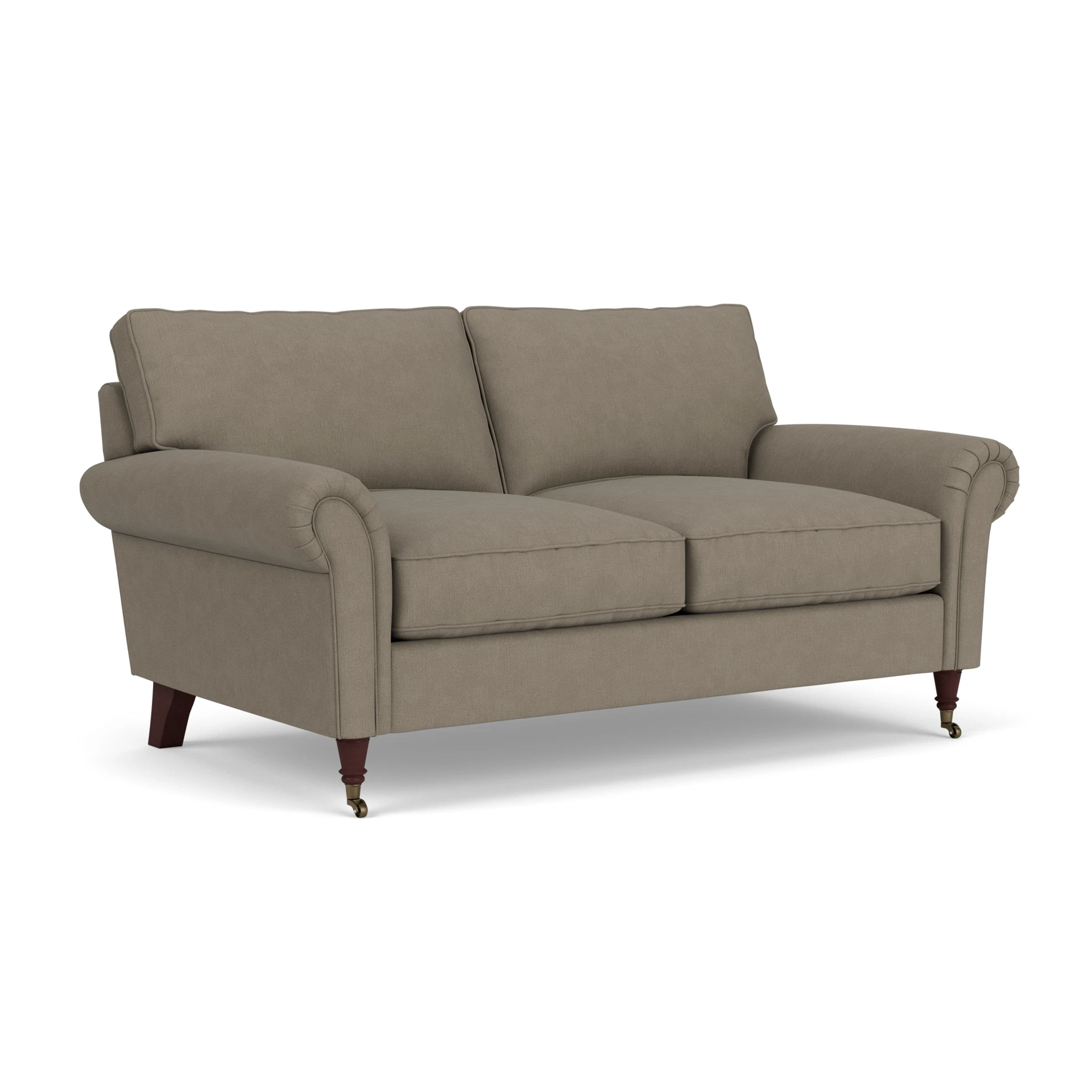 Osbourne Large 2 Seater Sofa in House Linen Mix - Mid Grey with Light legs