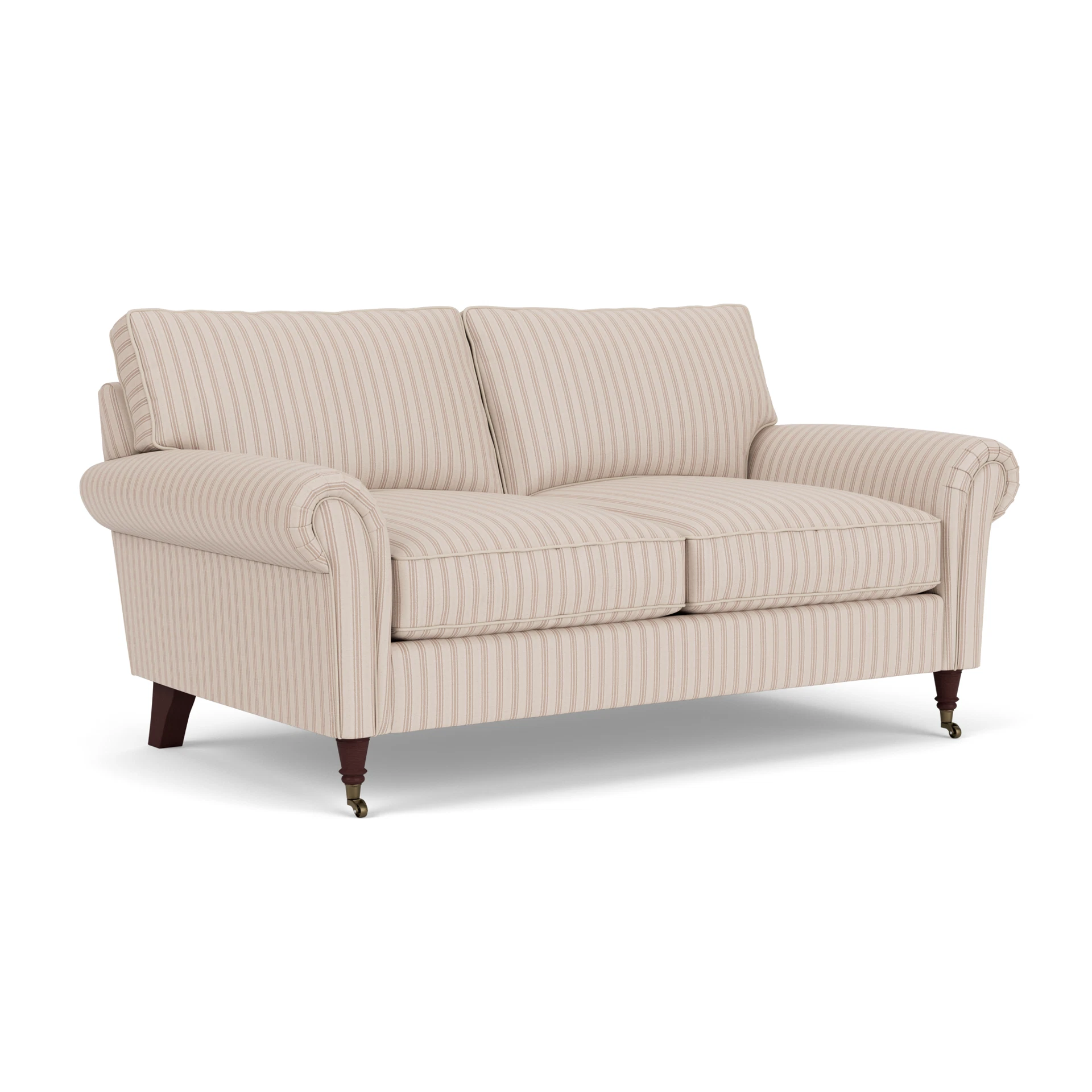 Osbourne Large 2 Seater Sofa in Kingham Stripe - Flax with Light legs