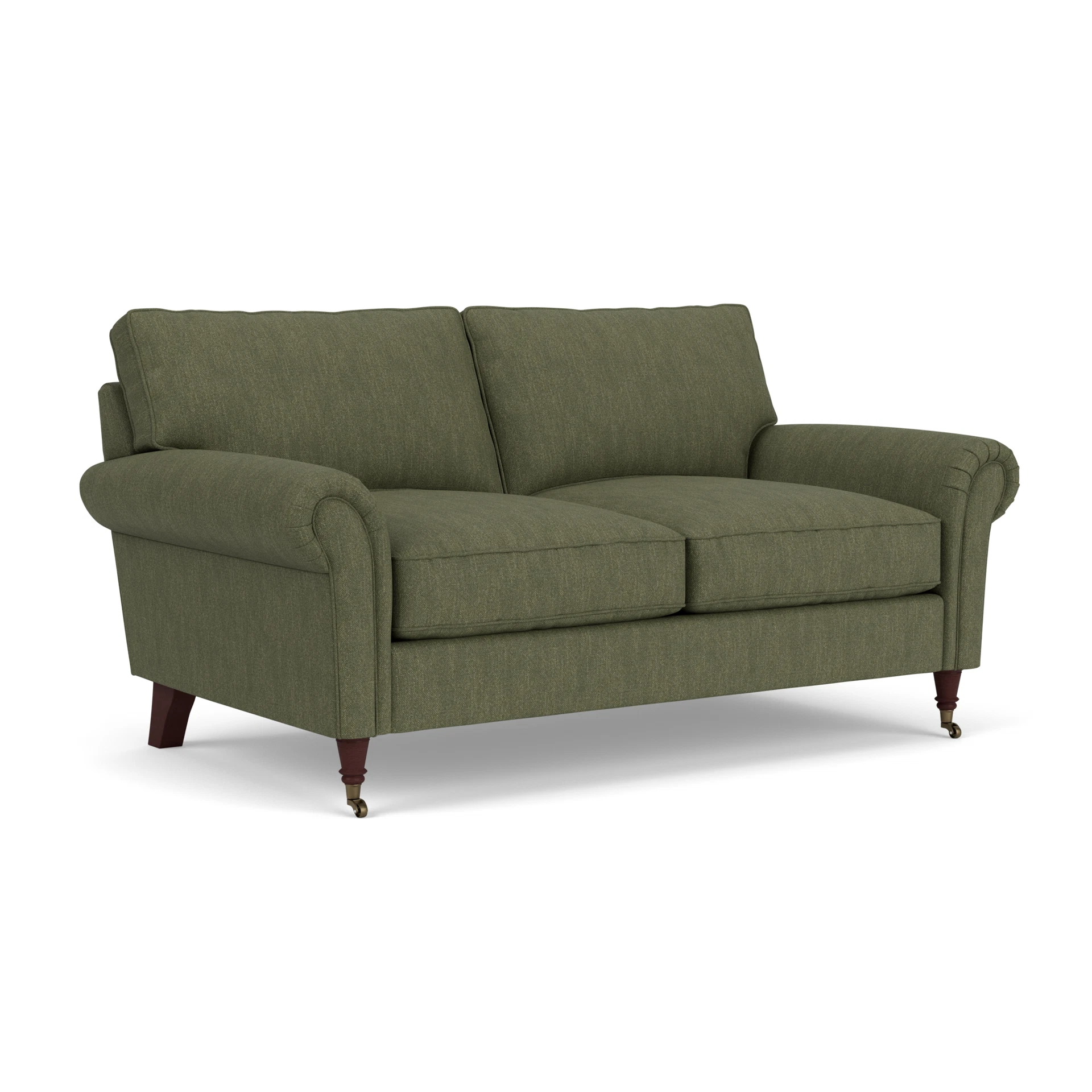 Osbourne Large 2 Seater Sofa in Luxury Italian Linen - Fern with Light legs