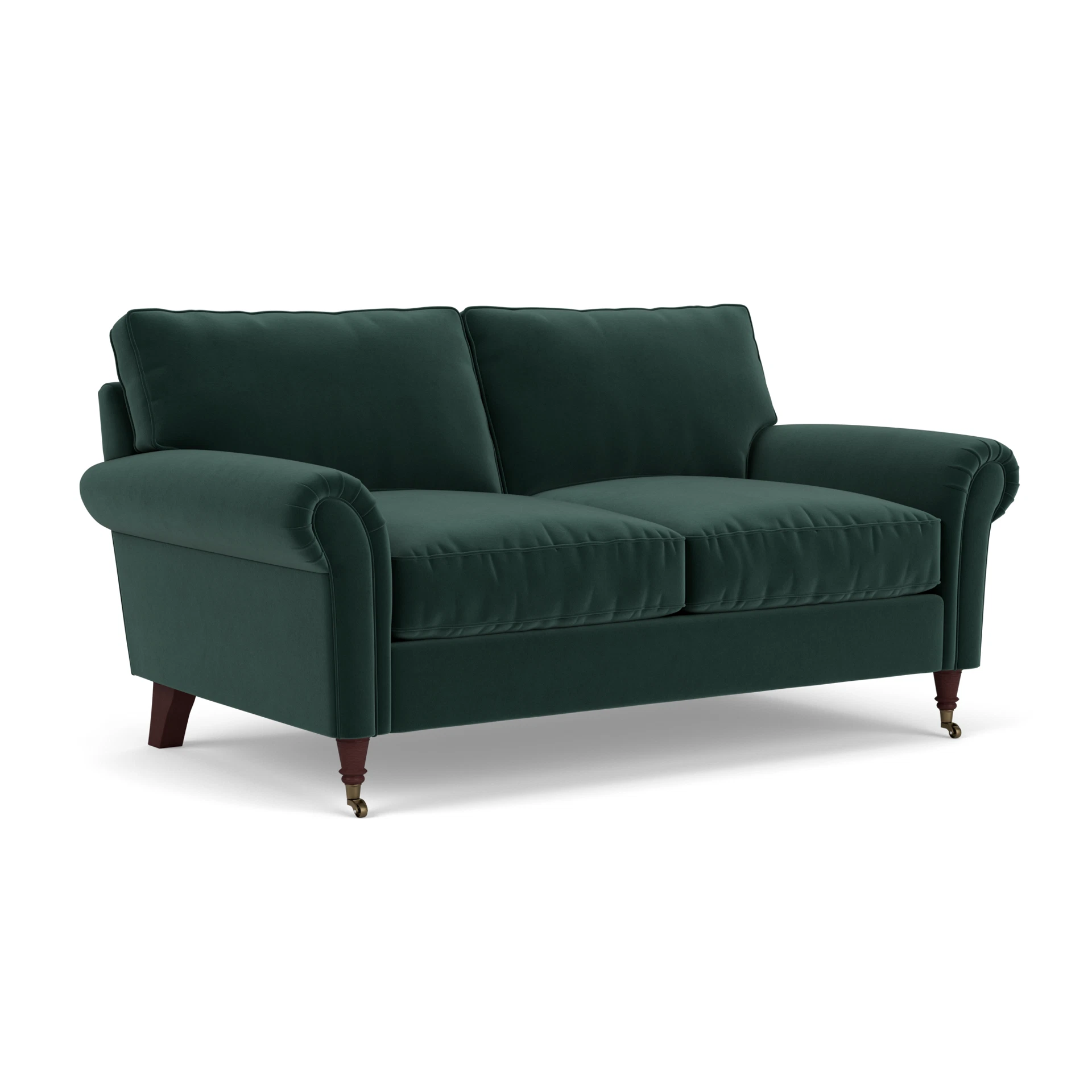 Osbourne Large 2 Seater Sofa in Matt Velvet - Lake with Light legs