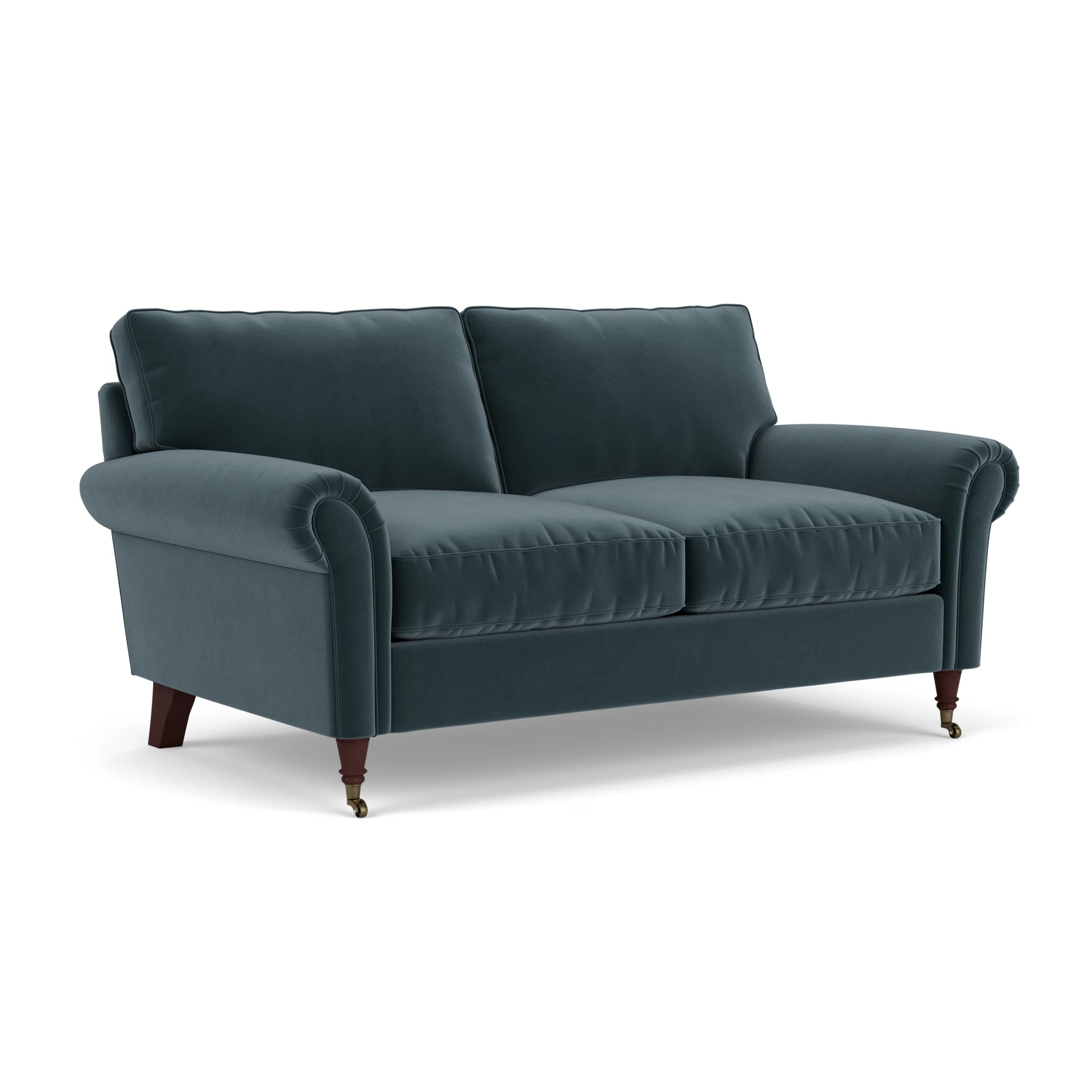 Osbourne Large 2 Seater Sofa in Matt Velvet - Night Sky with Light legs