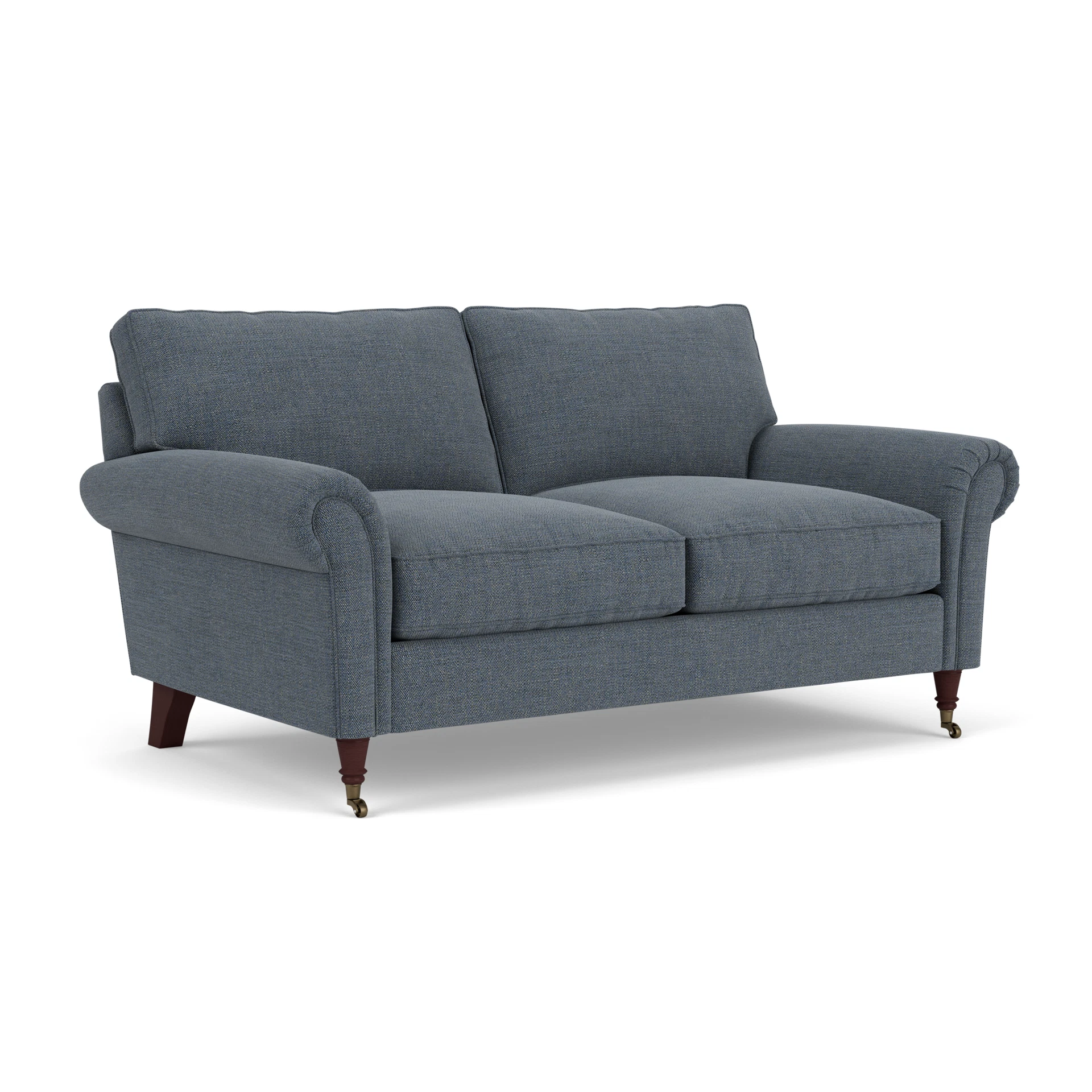 Osbourne Large 2 Seater Sofa in Rustic Weave - Indigo with Light legs